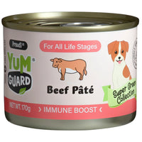 YumGuard Beef Pate wet dog food, front of the 170g x 12 pack