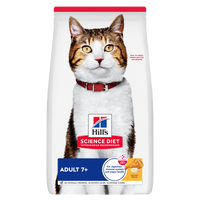 Hill's Science Diet Adult 7+ dry cat food bag, front of pack