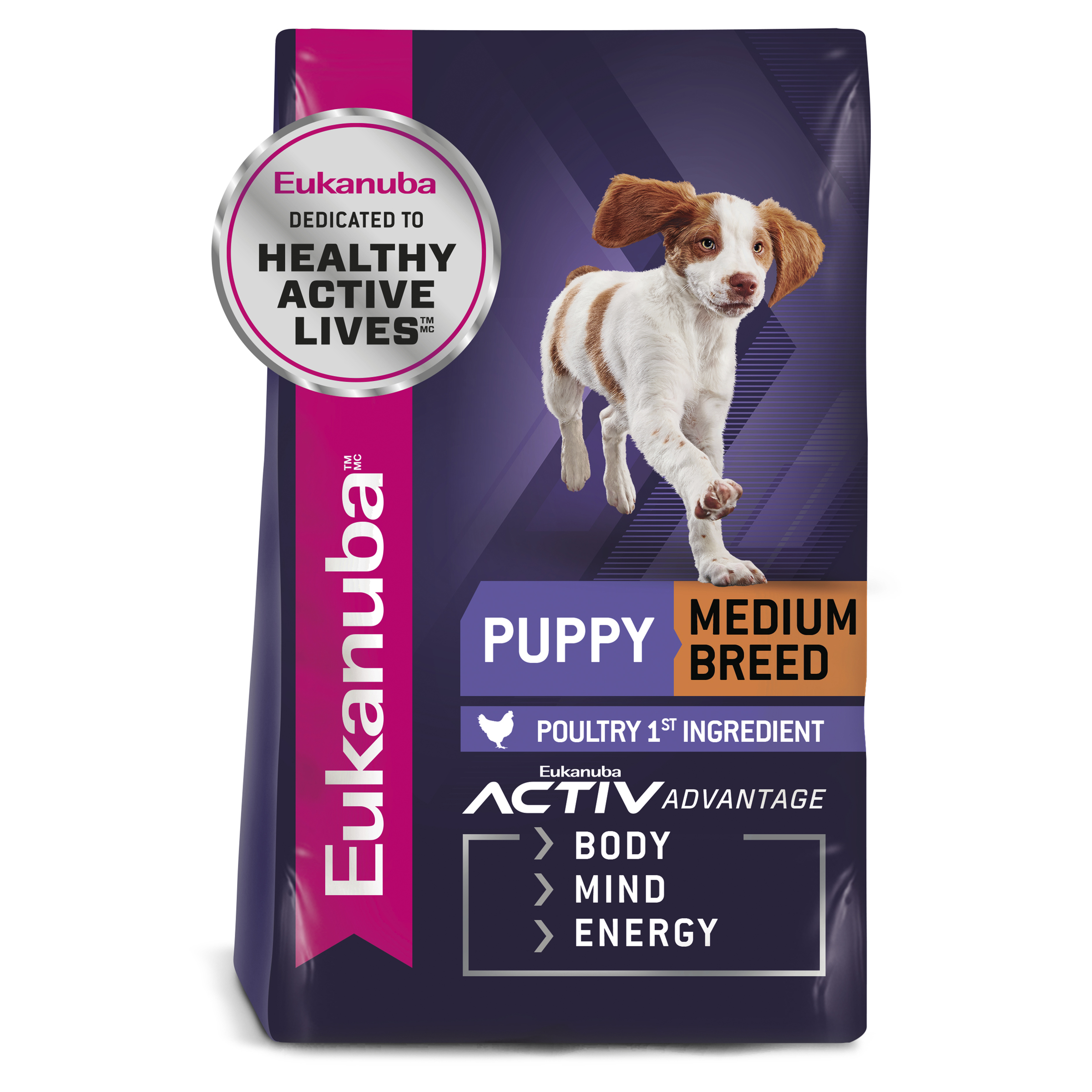 Eukanuba Dry Dog Food Puppy Medium Breed front of pack