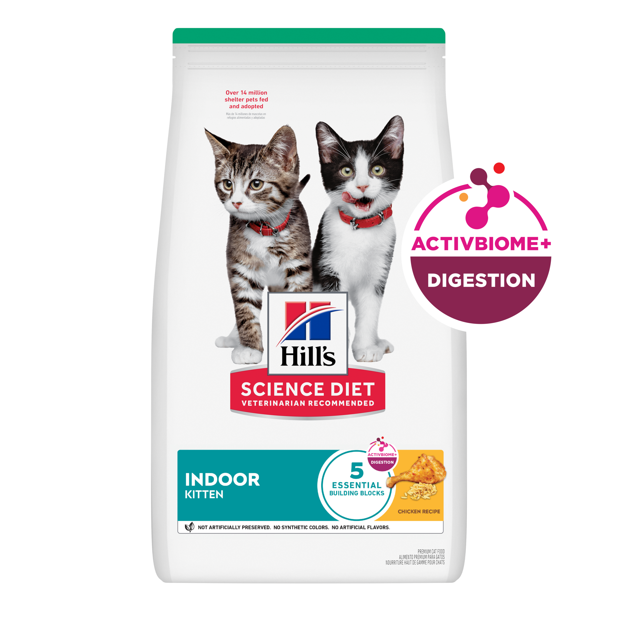 Hill's Science Diet Indoor Kitten bag with the ActivBiome+ Digestion badge