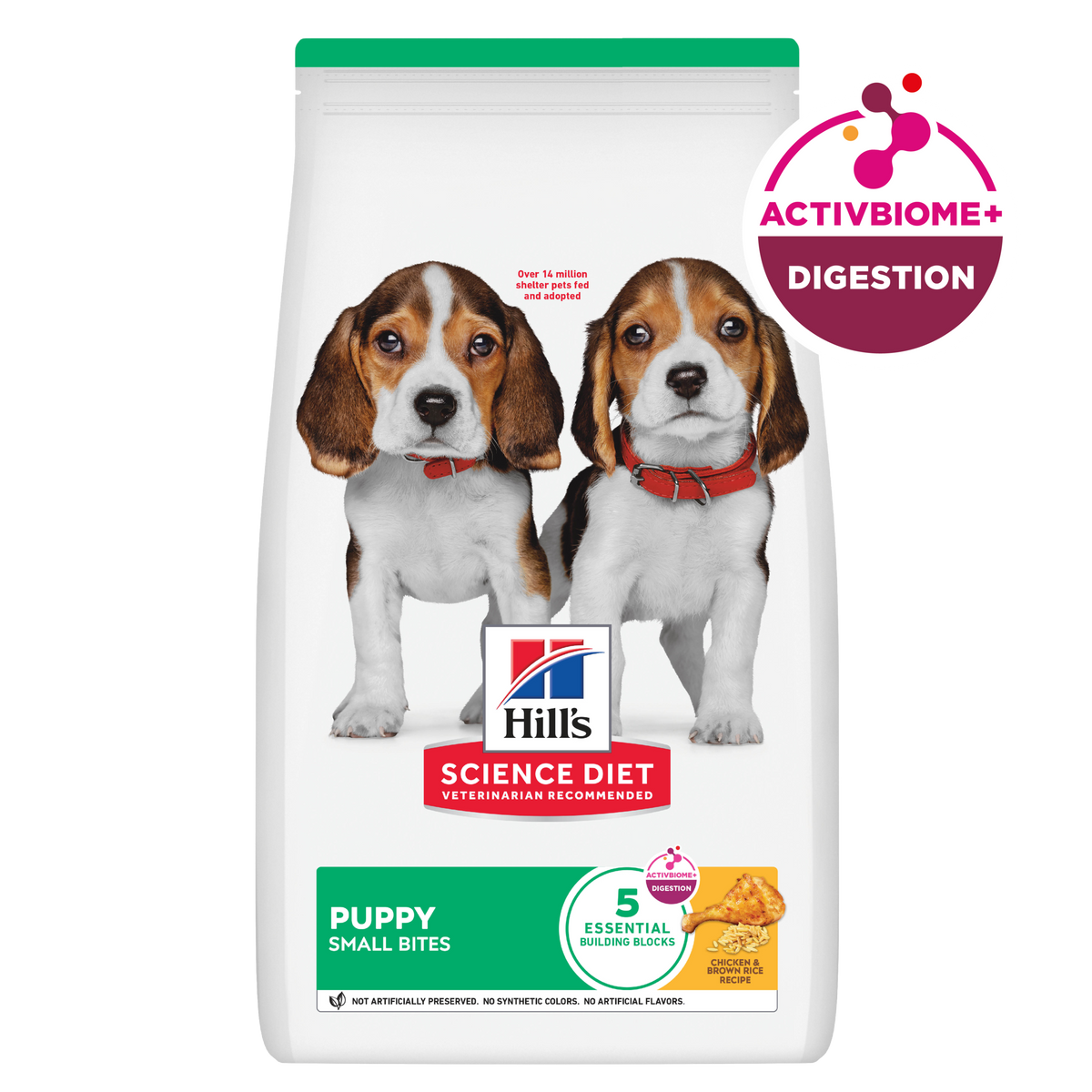 Hill's Science Diet Puppy Small Bites bag with the ActivBiome+ Digestion badge