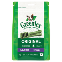 GREENIES Original Large dental treats for dogs 22 to 45kg, front of the 510g pack