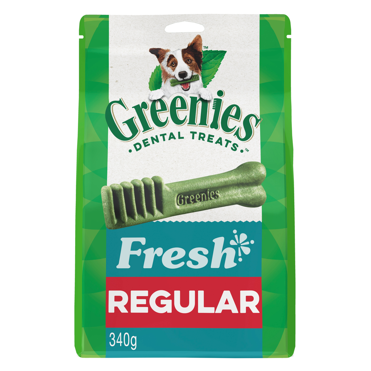 GREENIES Fresh Regular 340g pack, front view