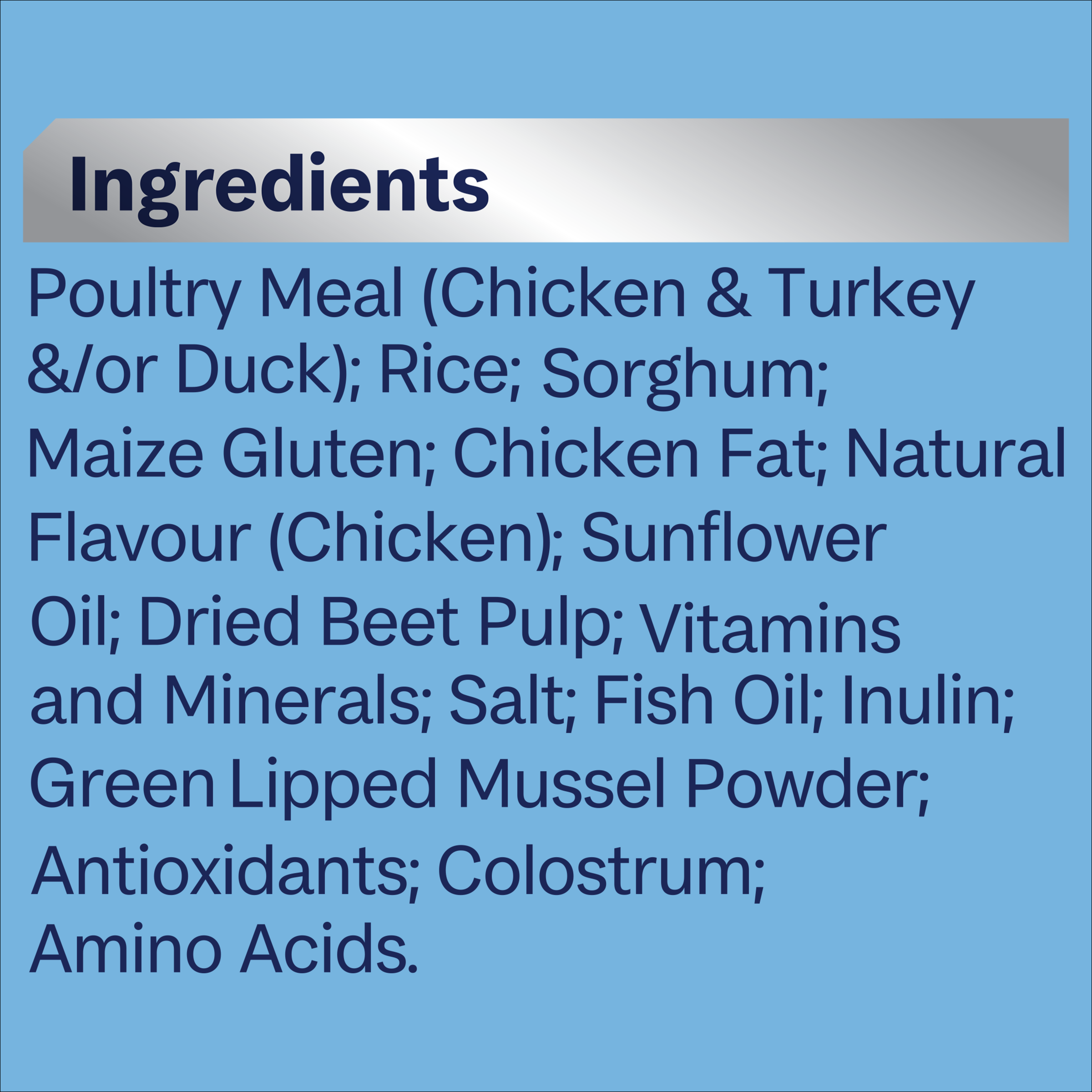 ADVANCE Puppy Large Breed Turkey and Rice ingredients panel