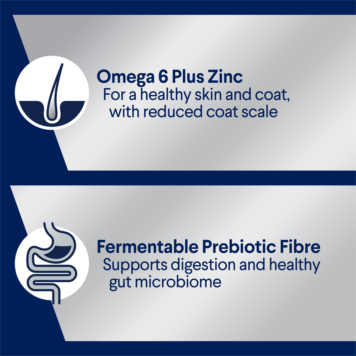 ADVANCE wet dog food benefits: omega 6 plus zinc for skin and coat, fermentable prebiotic fibre