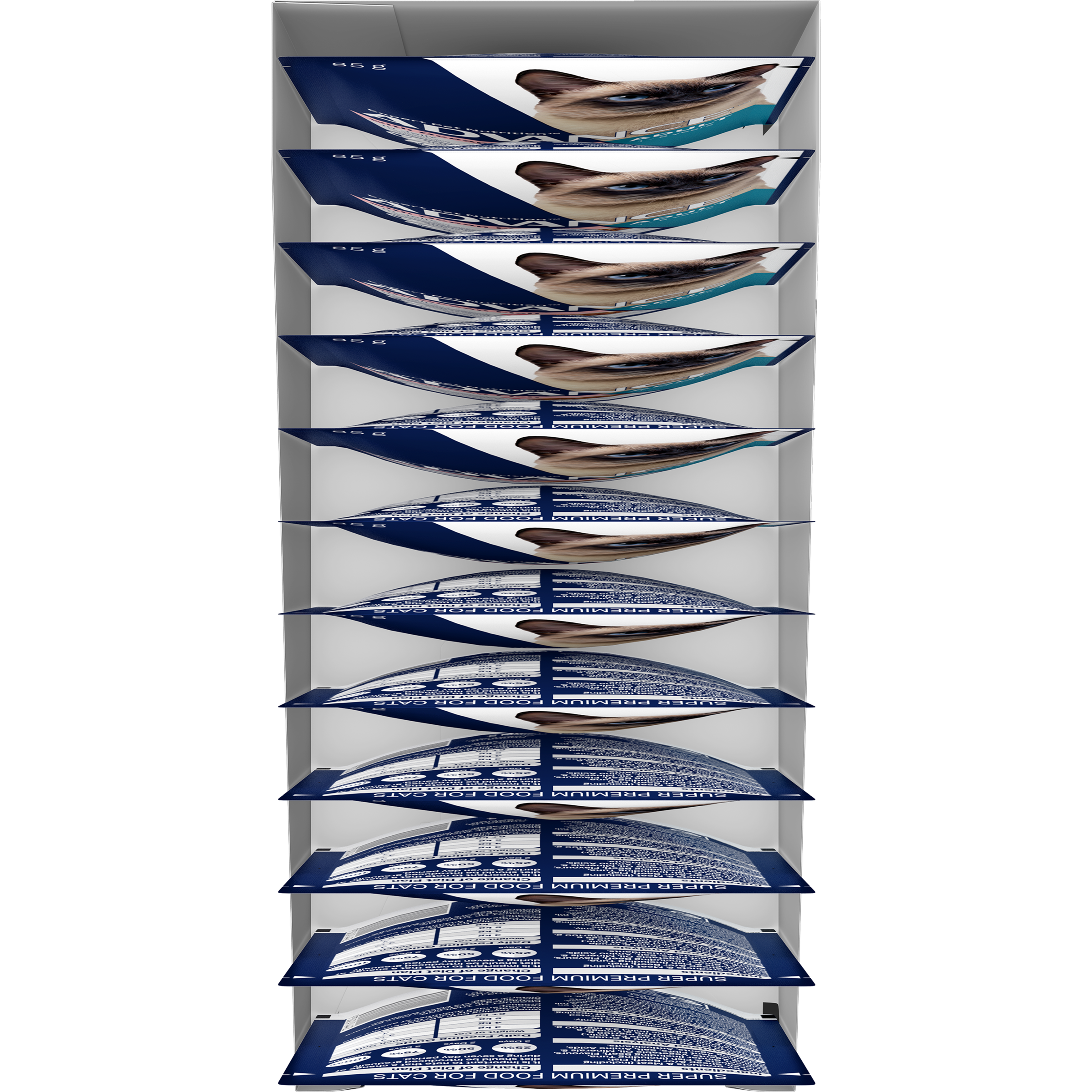 ADVANCE Adult Wet Cat Food Ocean Fish In Jelly 12x85g Pouches top of pack