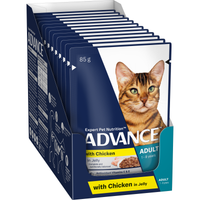 ADVANCE Adult Wet Cat Food Chicken In Jelly 12x85g Pouches pack