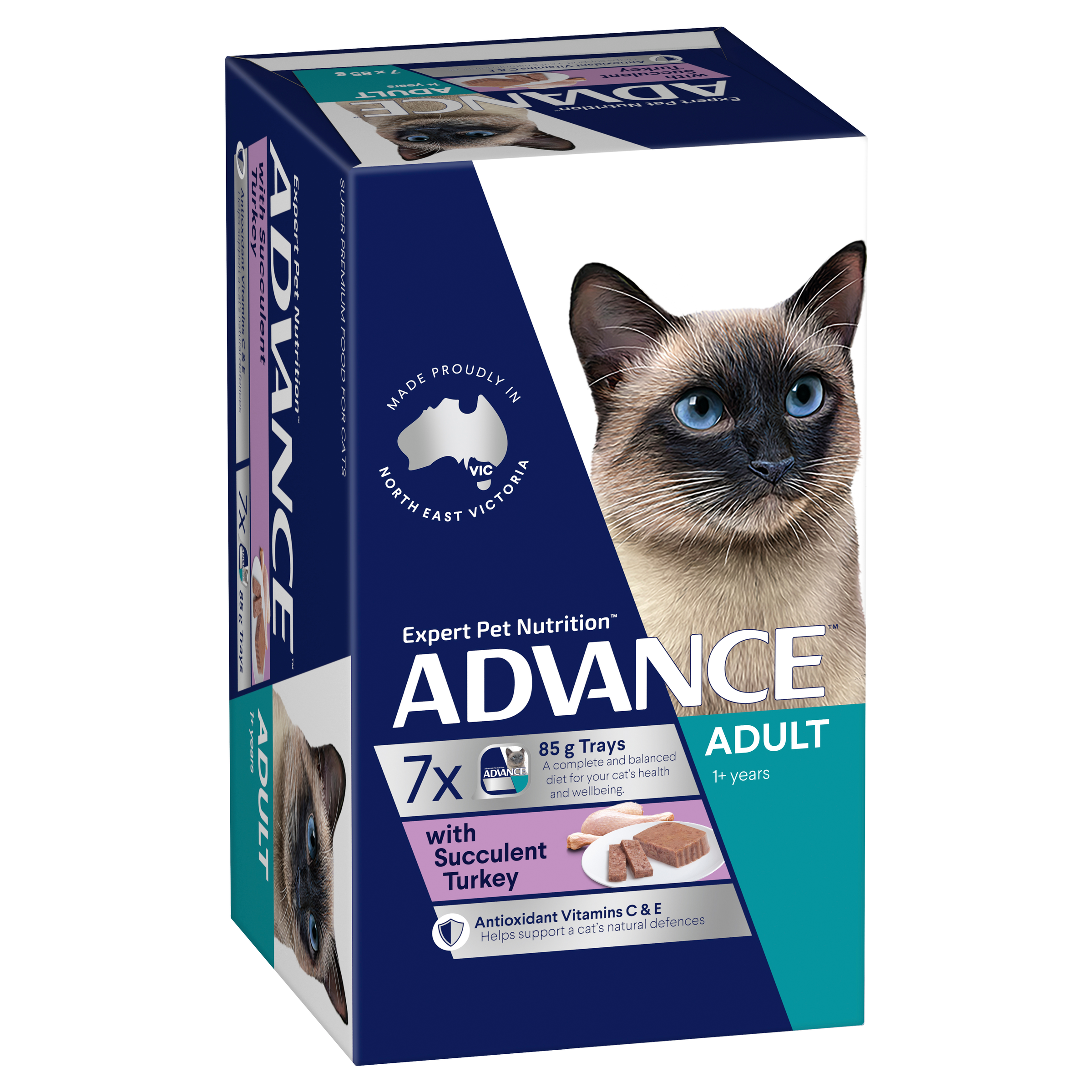 ADVANCE Adult Wet Cat Food with Succulent Turkey 7x85g Trays pack