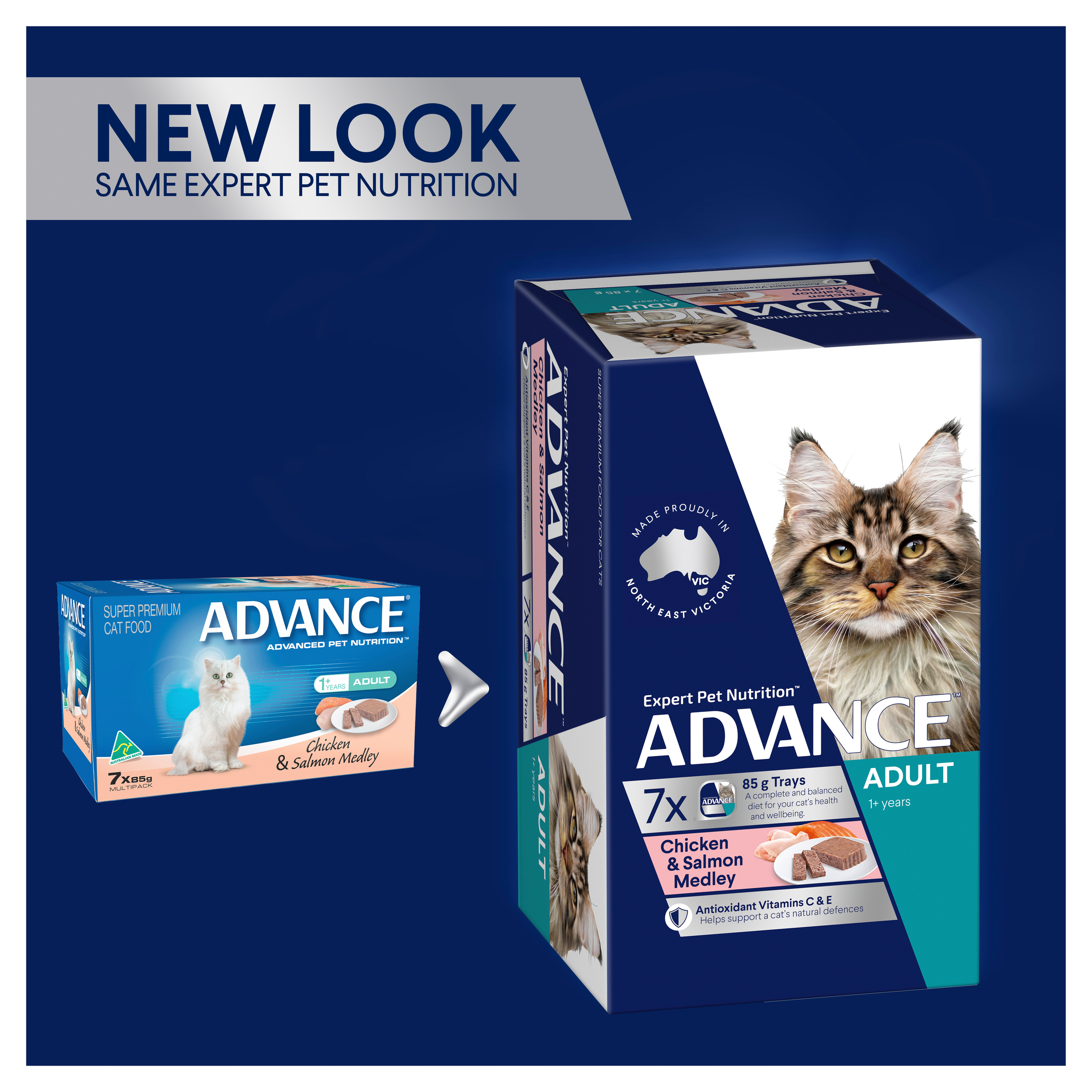 ADVANCE Adult Wet Cat Food Chicken & Salmon Medley 7x85g Trays product detail 6