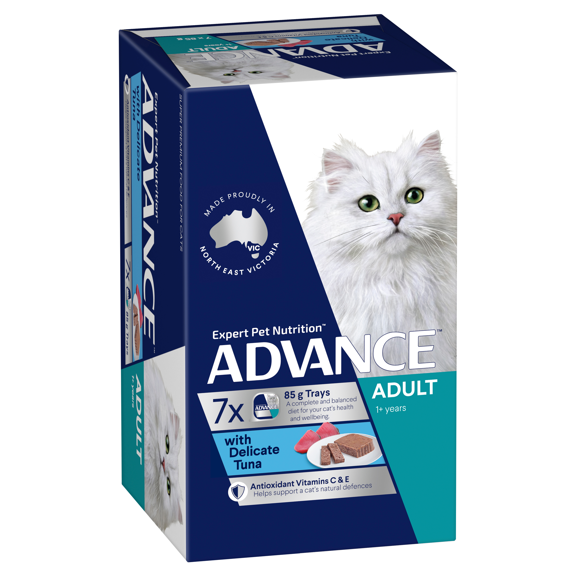 ADVANCE Adult Wet Cat Food with Delicate Tuna 7x85g Trays pack