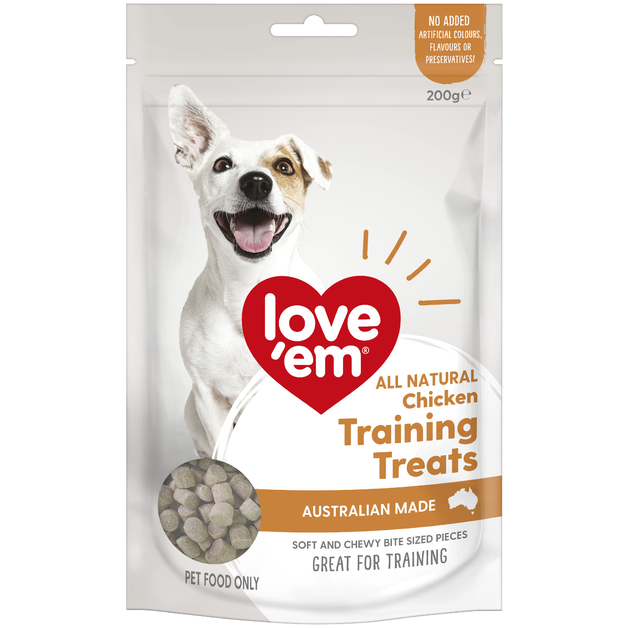 Love'em Chicken Dog Training Treats front of pack