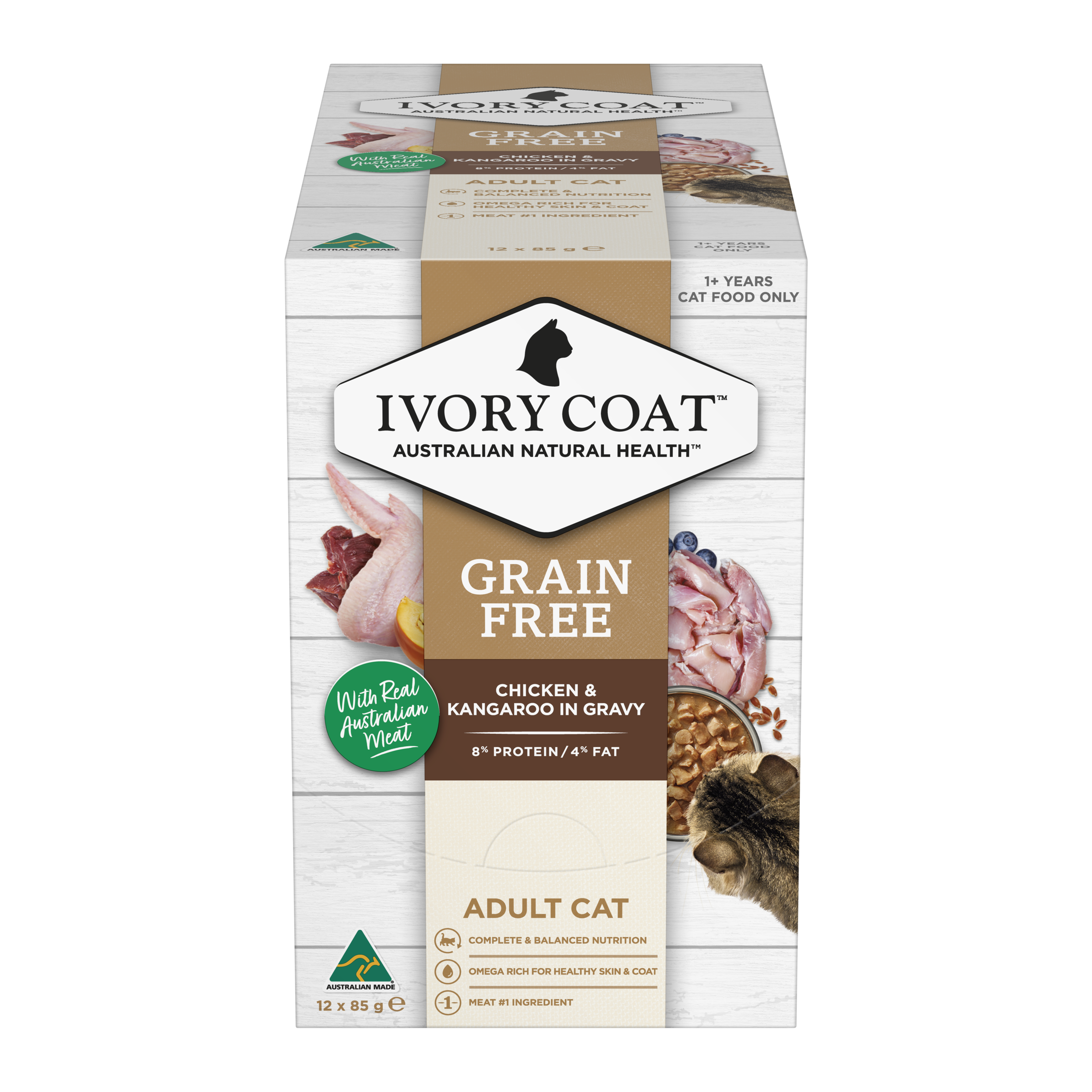 Ivory Coat Grain Free Adult Wet Cat Food Chicken & Kangaroo in Gravy product detail 1