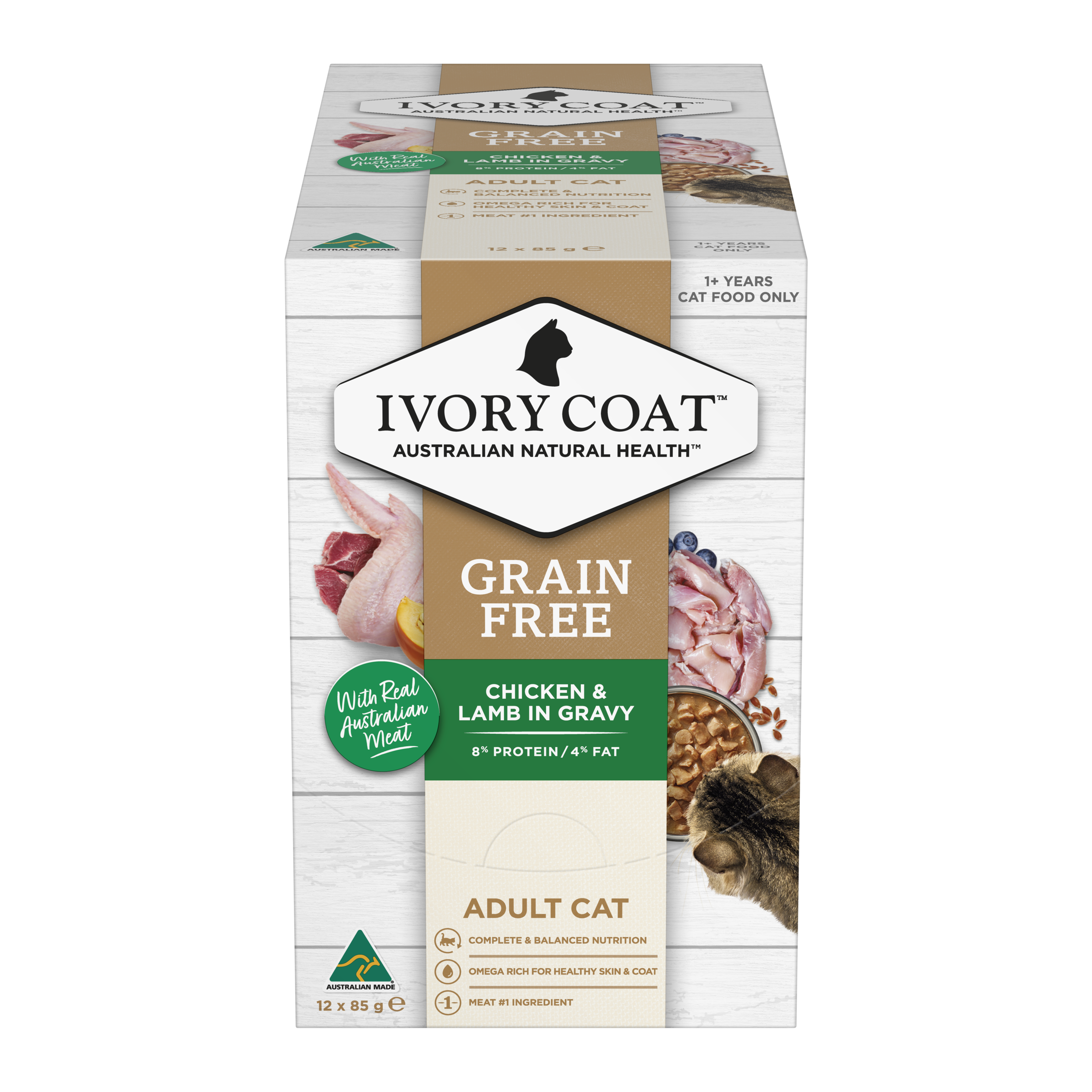Ivory Coat Grain Free Adult Wet Cat Food Chicken & Lamb in Gravy product detail 1