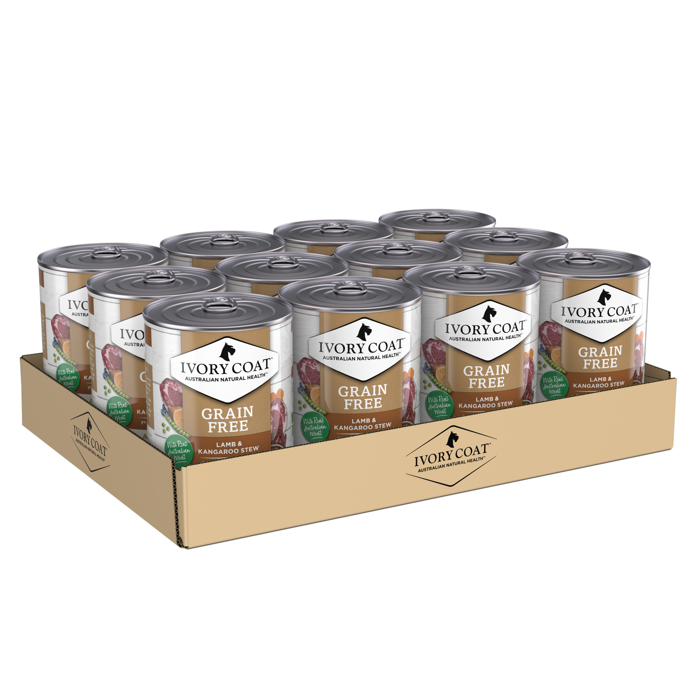 Ivory Coat Grain Free Adult Wet Dog Food Lamb & Kangaroo Stew pack