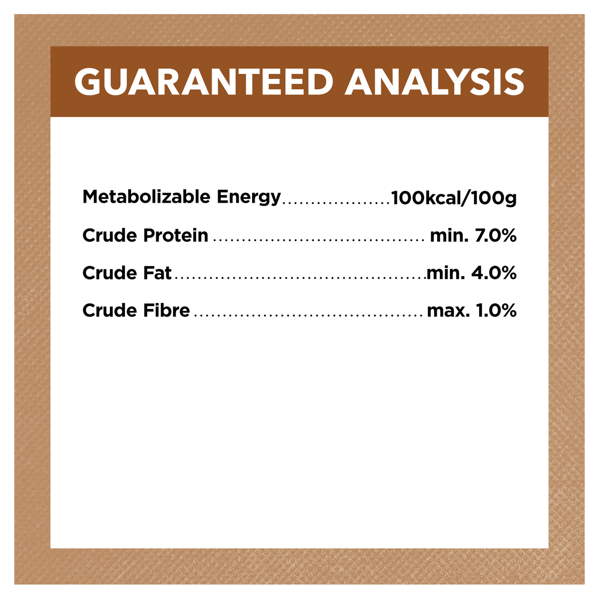 Ivory Coat Grain Free Lamb and Kangaroo Stew guaranteed analysis panel