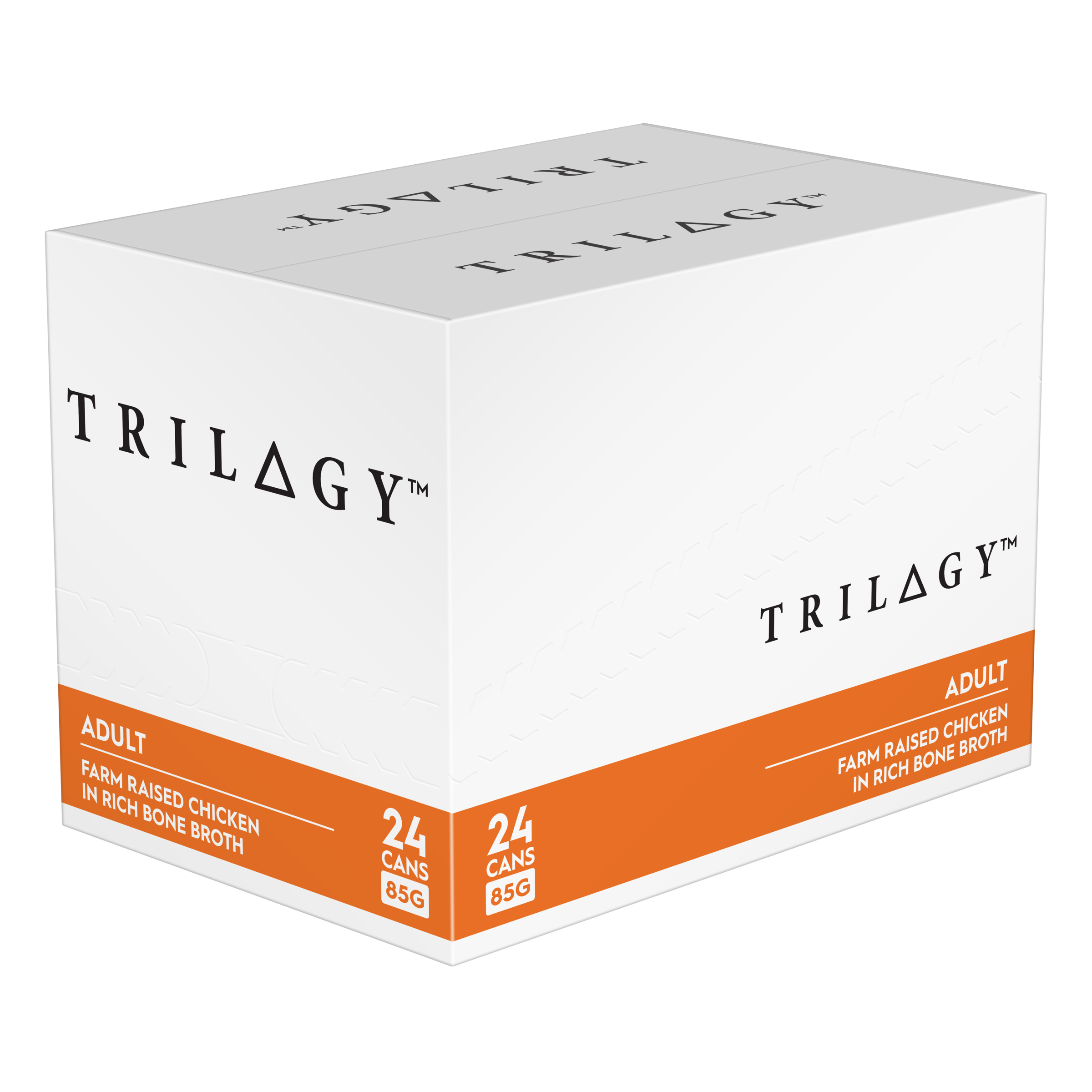Trilogy Wet Adult Cat Food Farm Raised Chicken in Rich Bone Broth left side of pack