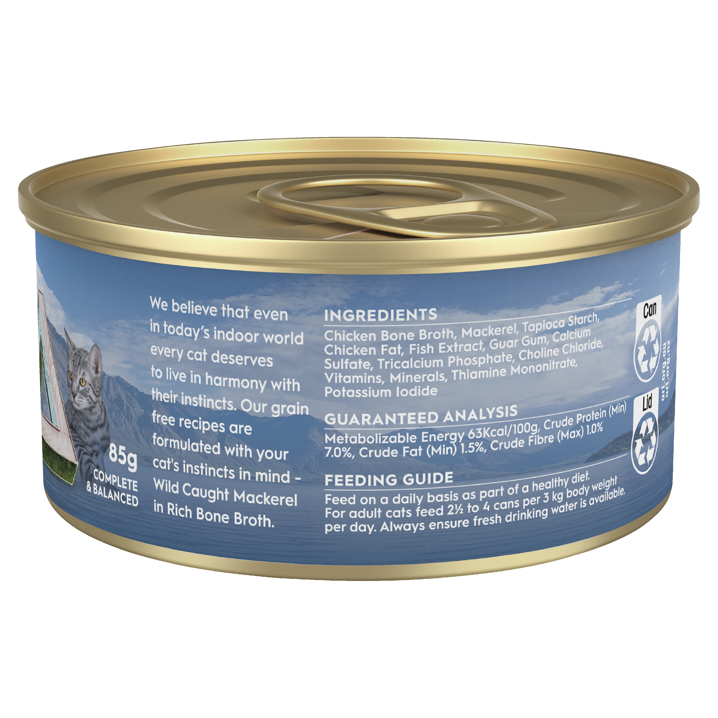 Trilogy Wet Adult Cat Food Wild Caught Mackerel in Rich Bone Broth product detail 2