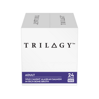 Trilogy Wet Adult Cat Food Wild Caught Alaskan Salmon in Rich Bone Broth front of pack
