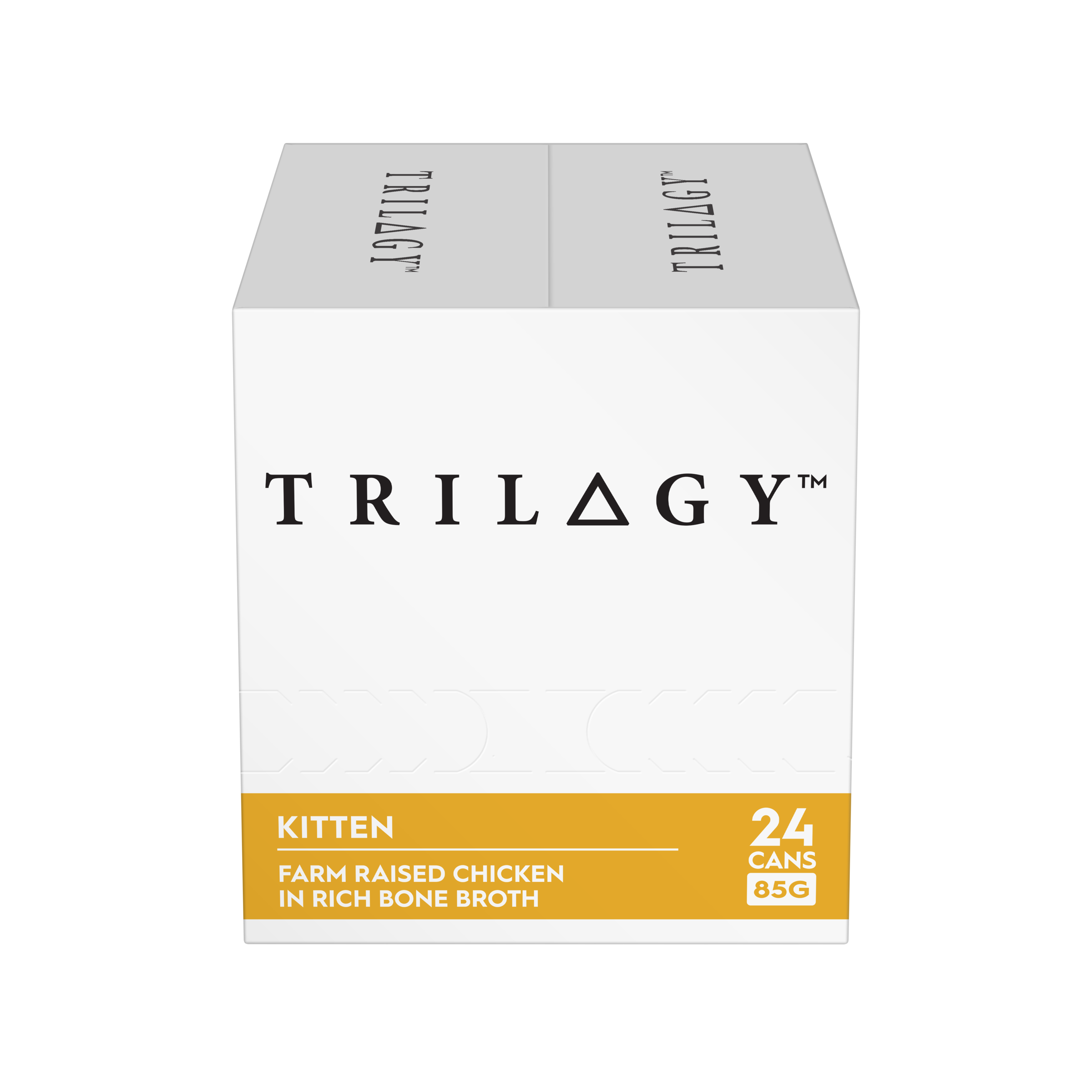 Trilogy Wet Kitten Cat Food Farm Raised Chicken in Rich Bone Broth front of pack