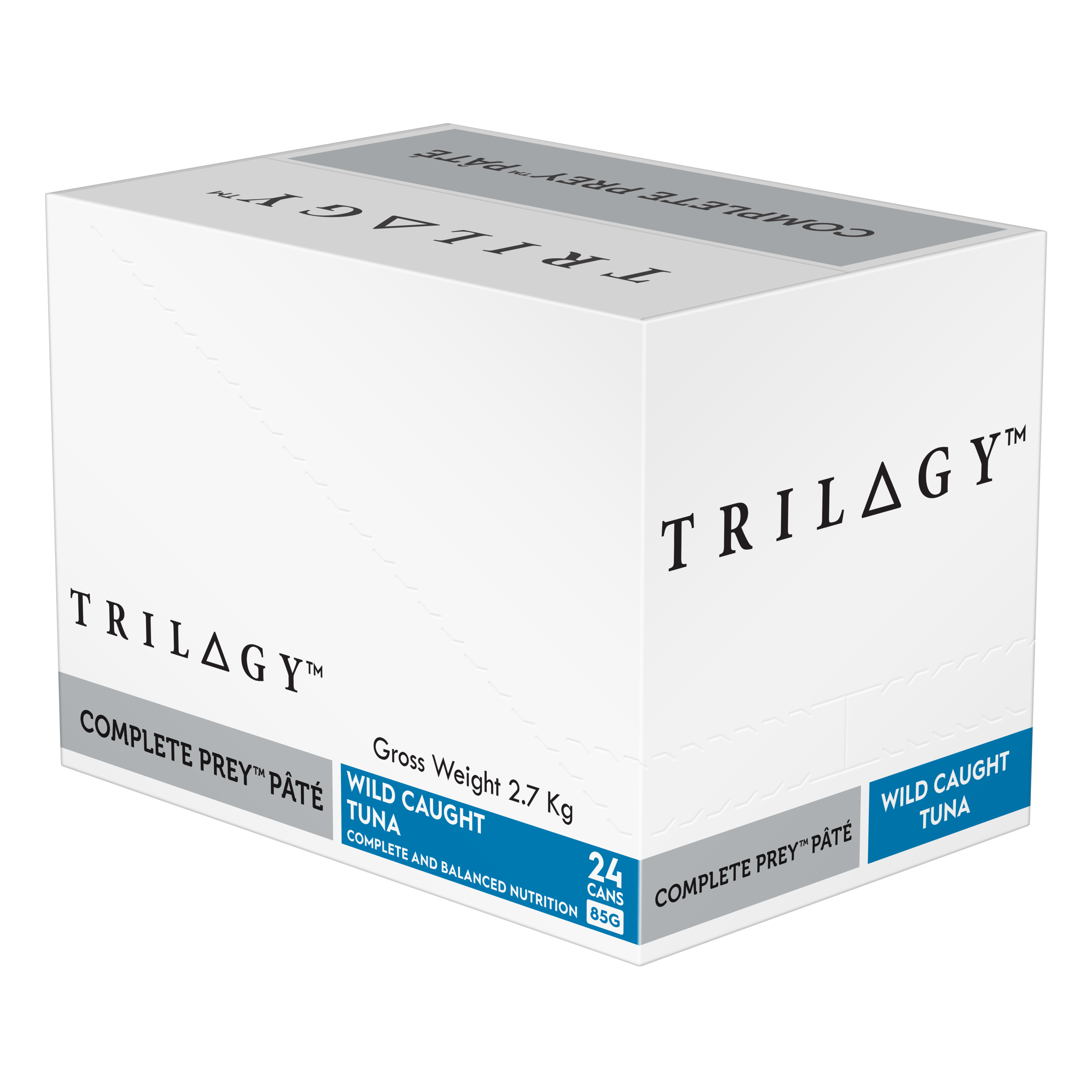 Trilogy Wet Adult Cat Food Complete Prey Pate - Wild Caught Tuna back of pack