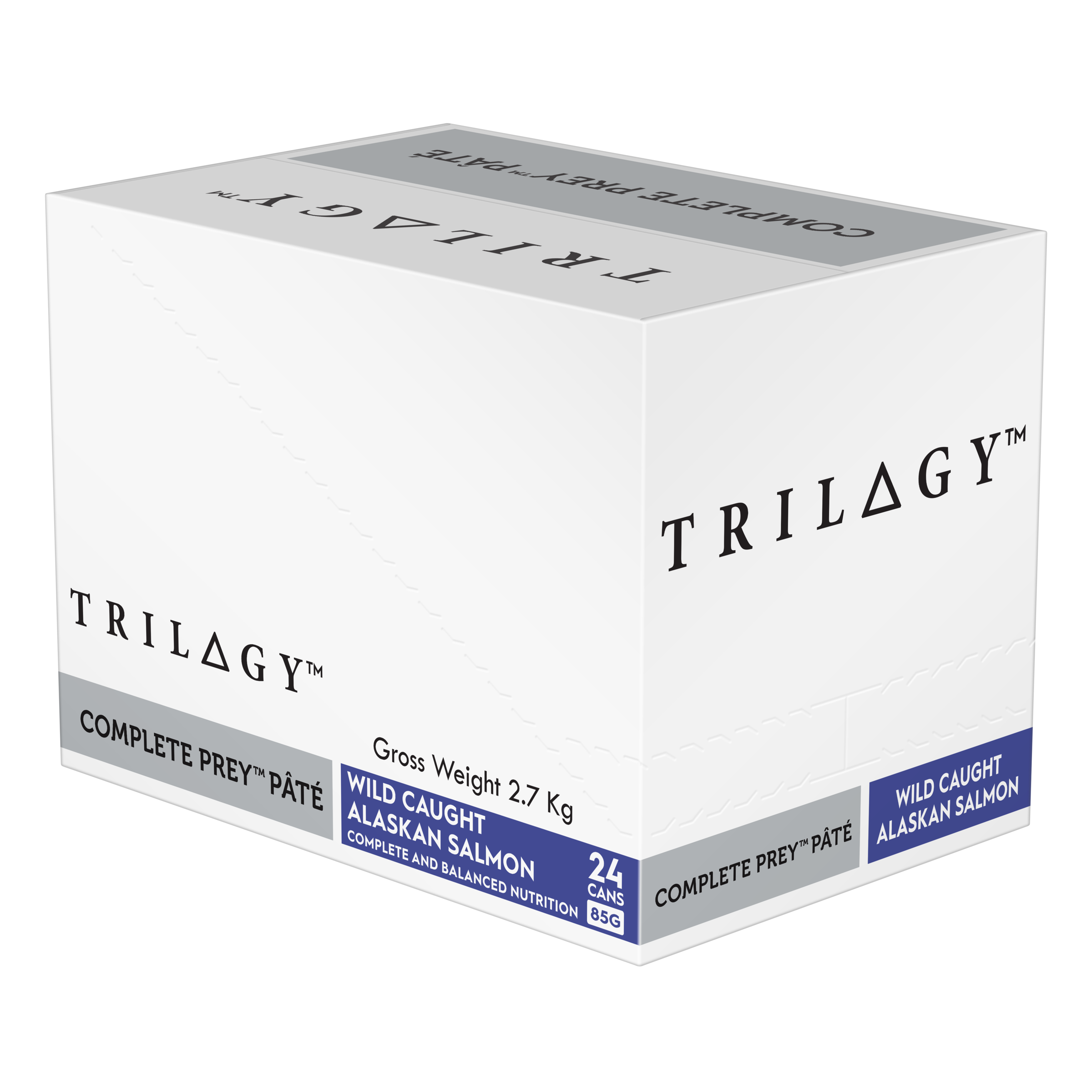 Trilogy Wet Adult Cat Food Complete Prey Pate - Wild Caught Alaskan Salmon back of pack