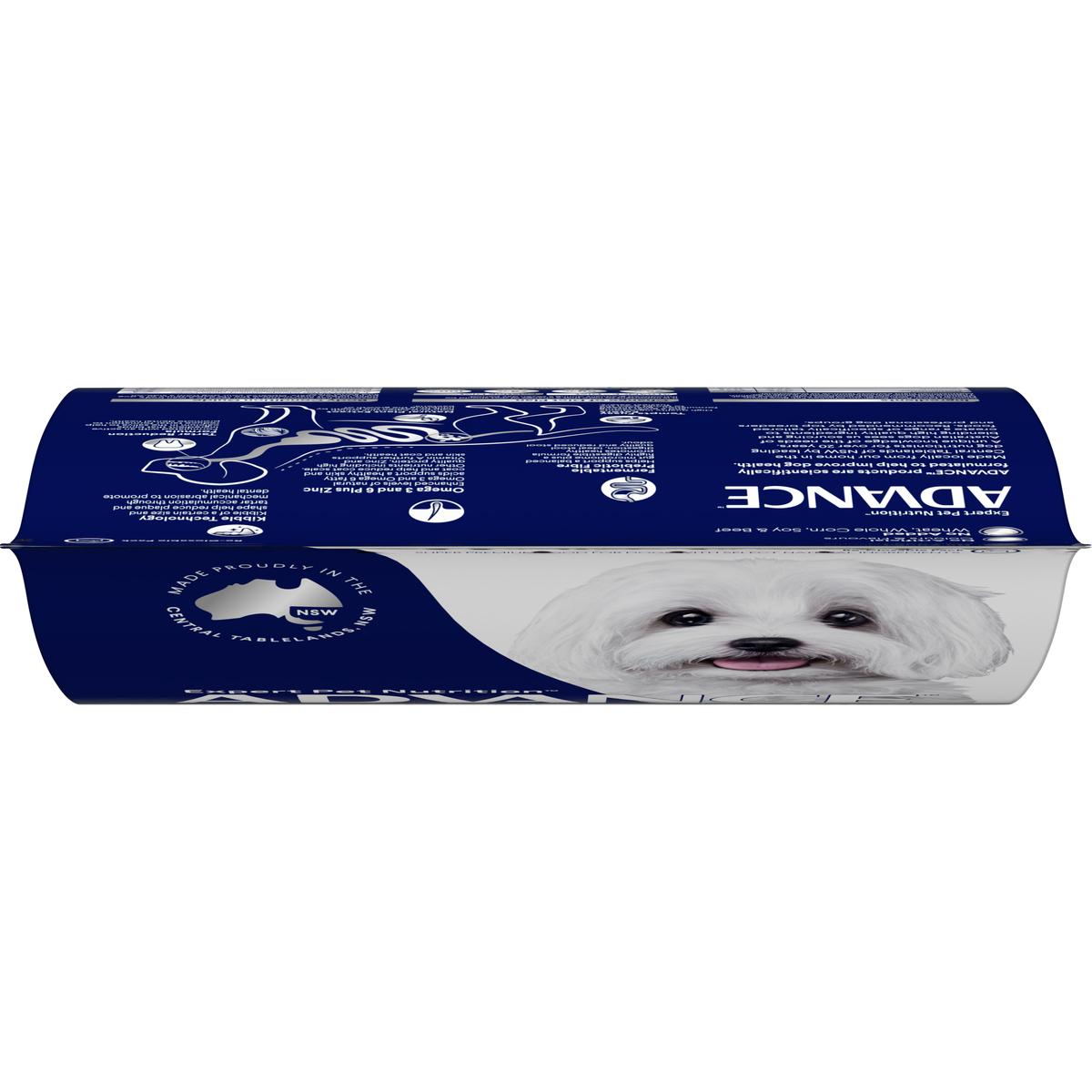 Top of the ADVANCE Triple Action Dental Care Small Breed dry dog food bag