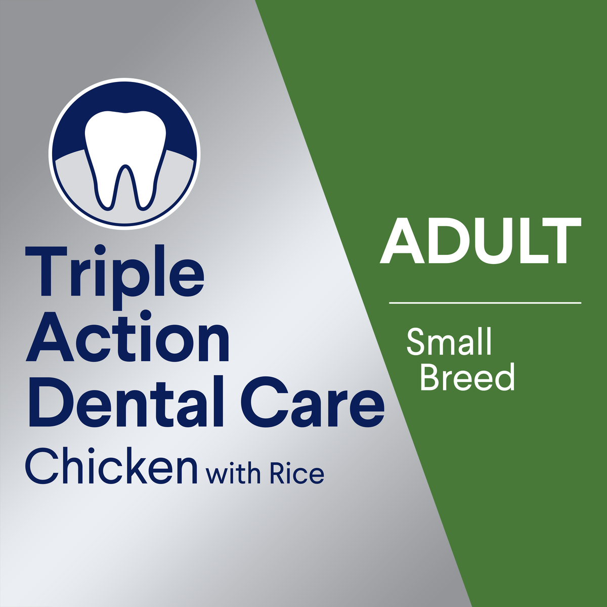 ADVANCE Triple Action Dental Care Adult Small Breed Chicken with Rice pack banner graphic