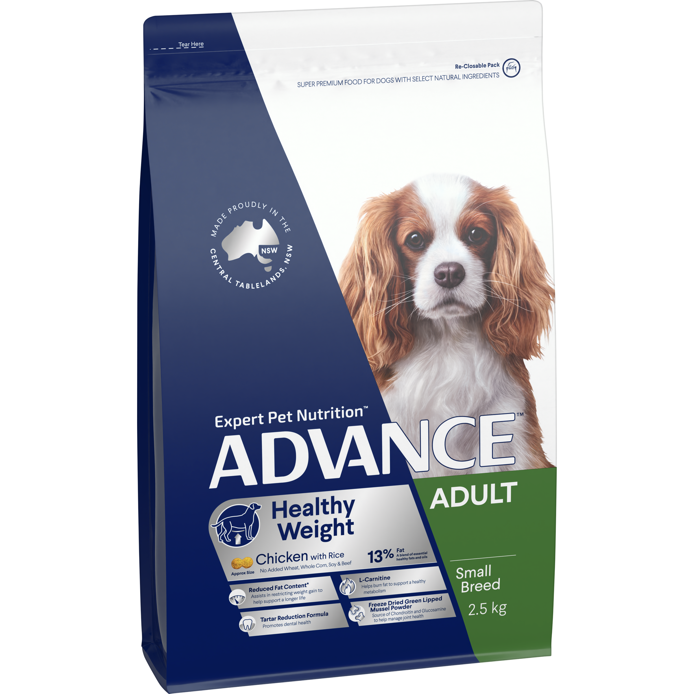 ADVANCE Healthy Weight Small Adult Dry Dog Food Chicken with Rice bag