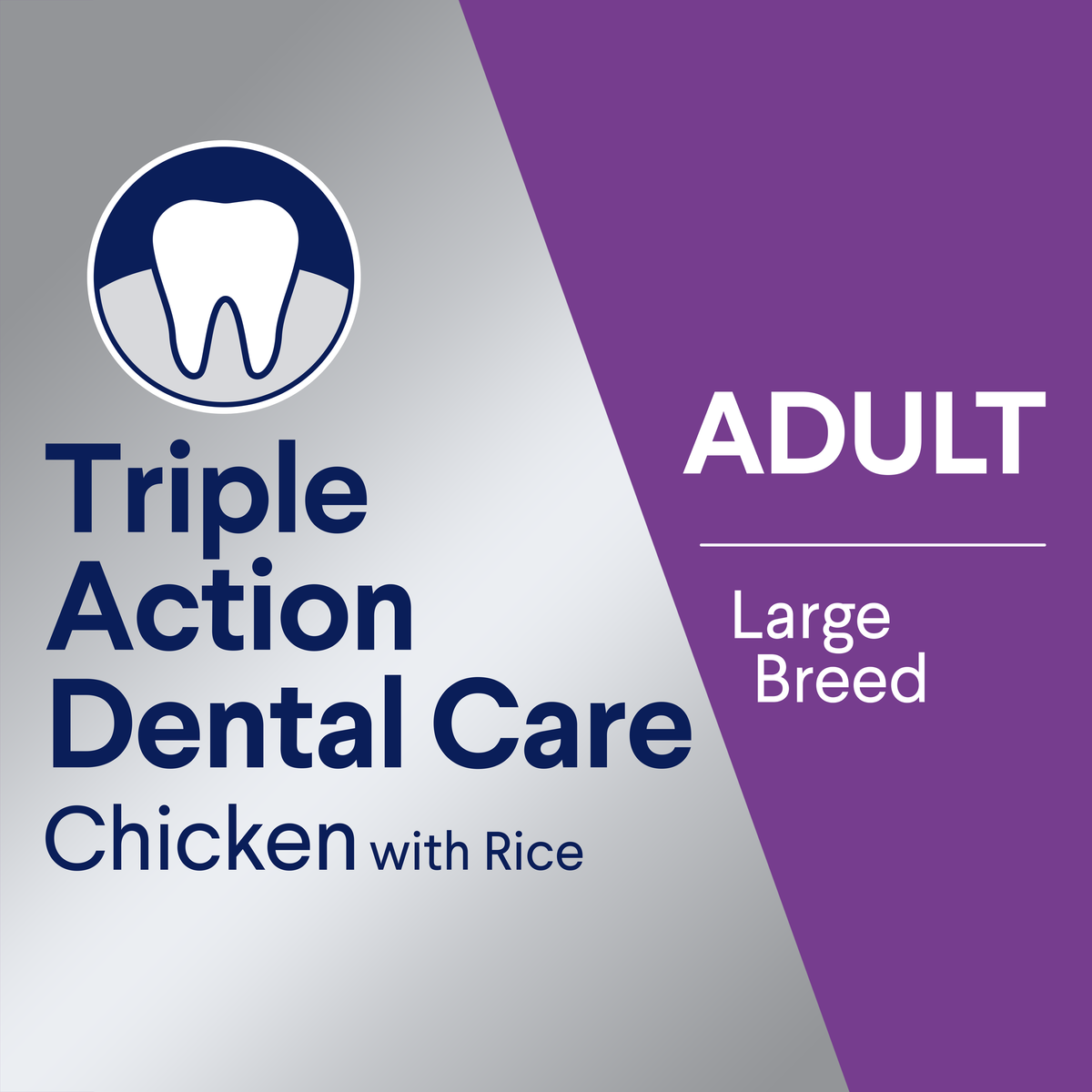 ADVANCE Triple Action Dental Care Adult Large Breed Chicken with Rice pack banner graphic