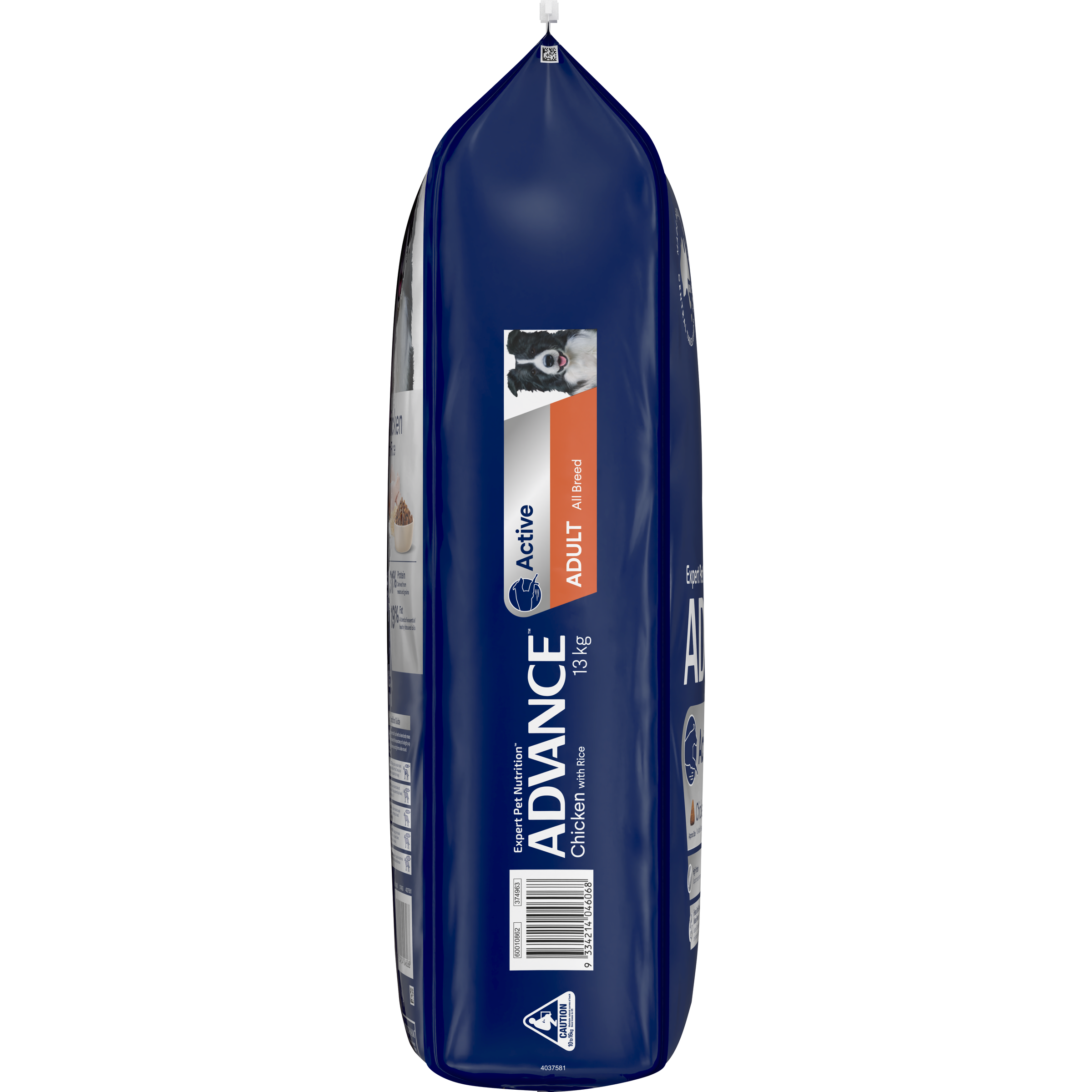 Left gusset of the ADVANCE Active Adult Chicken with Rice bag