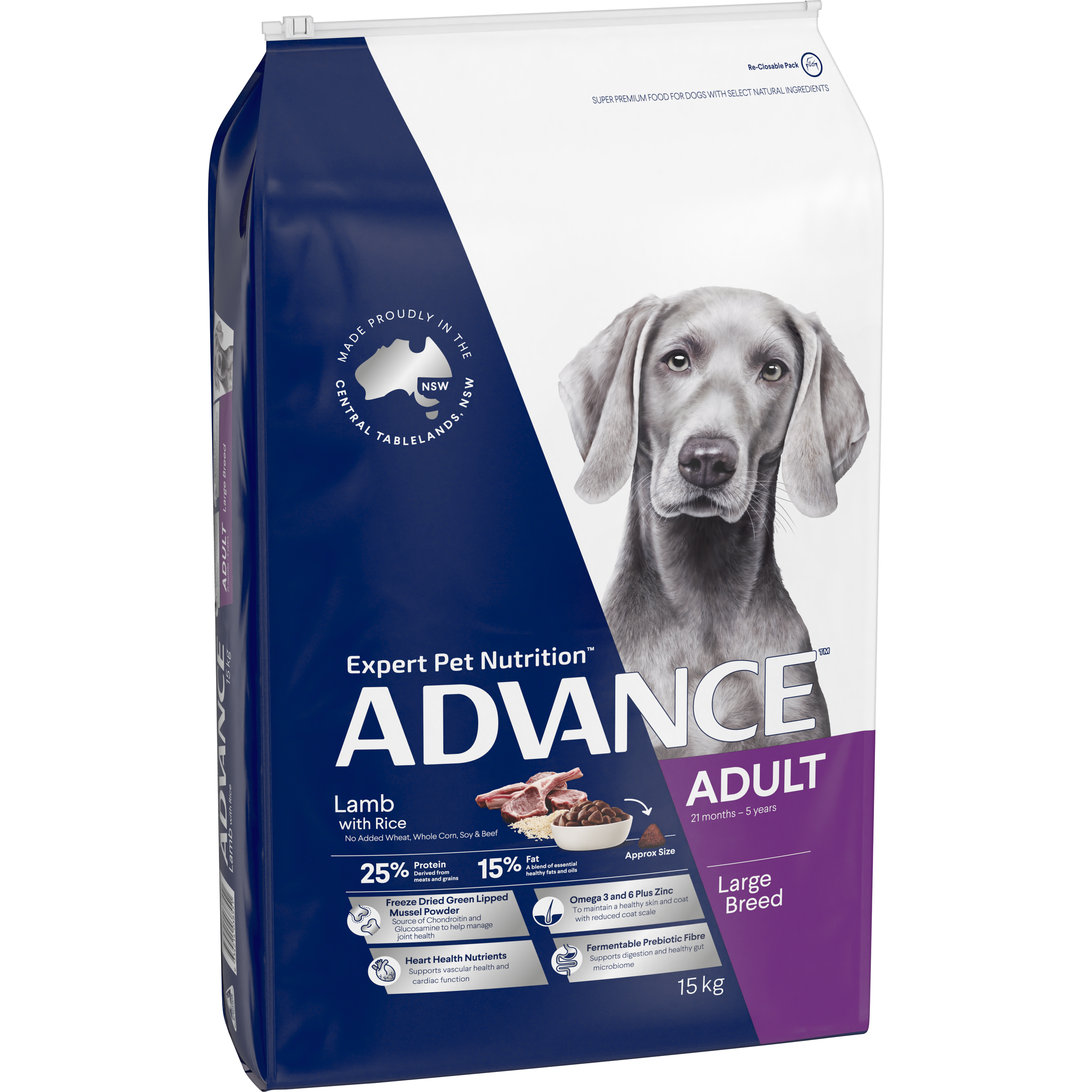 ADVANCE Large Adult Dry Dog Food Lamb with Rice bag