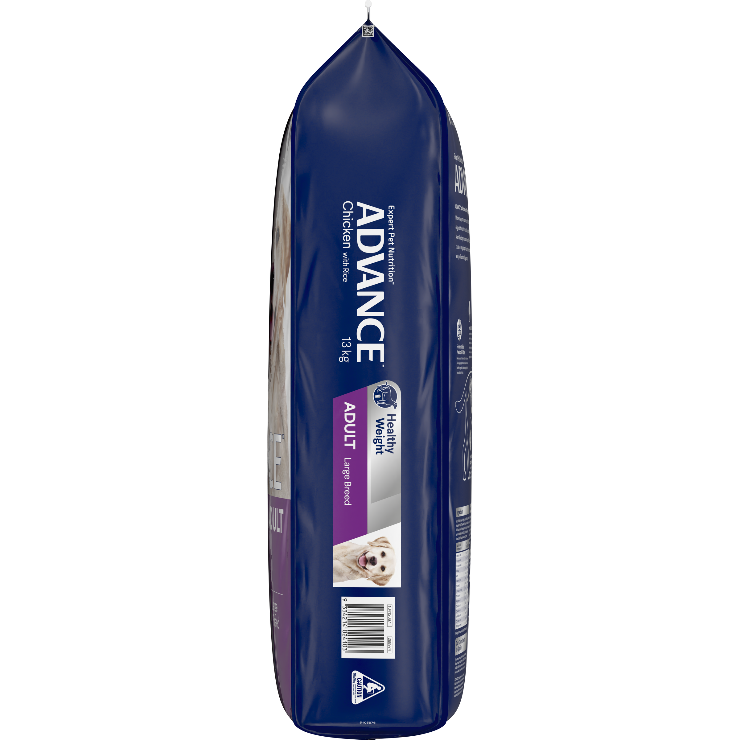 Right gusset of the ADVANCE Healthy Weight Adult Large Breed bag