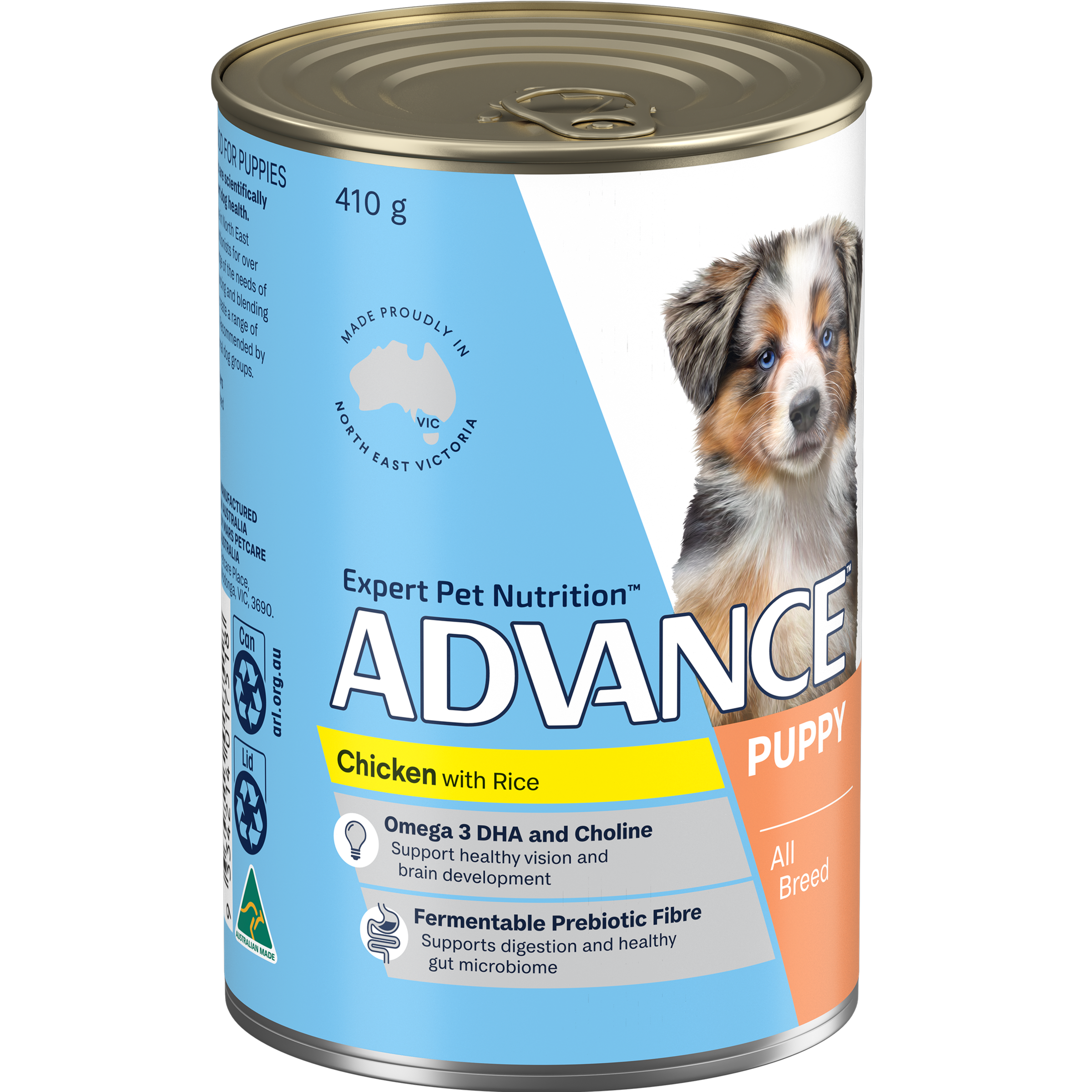 ADVANCE Puppy Wet Dog Food Chicken with Rice 410/700g pack