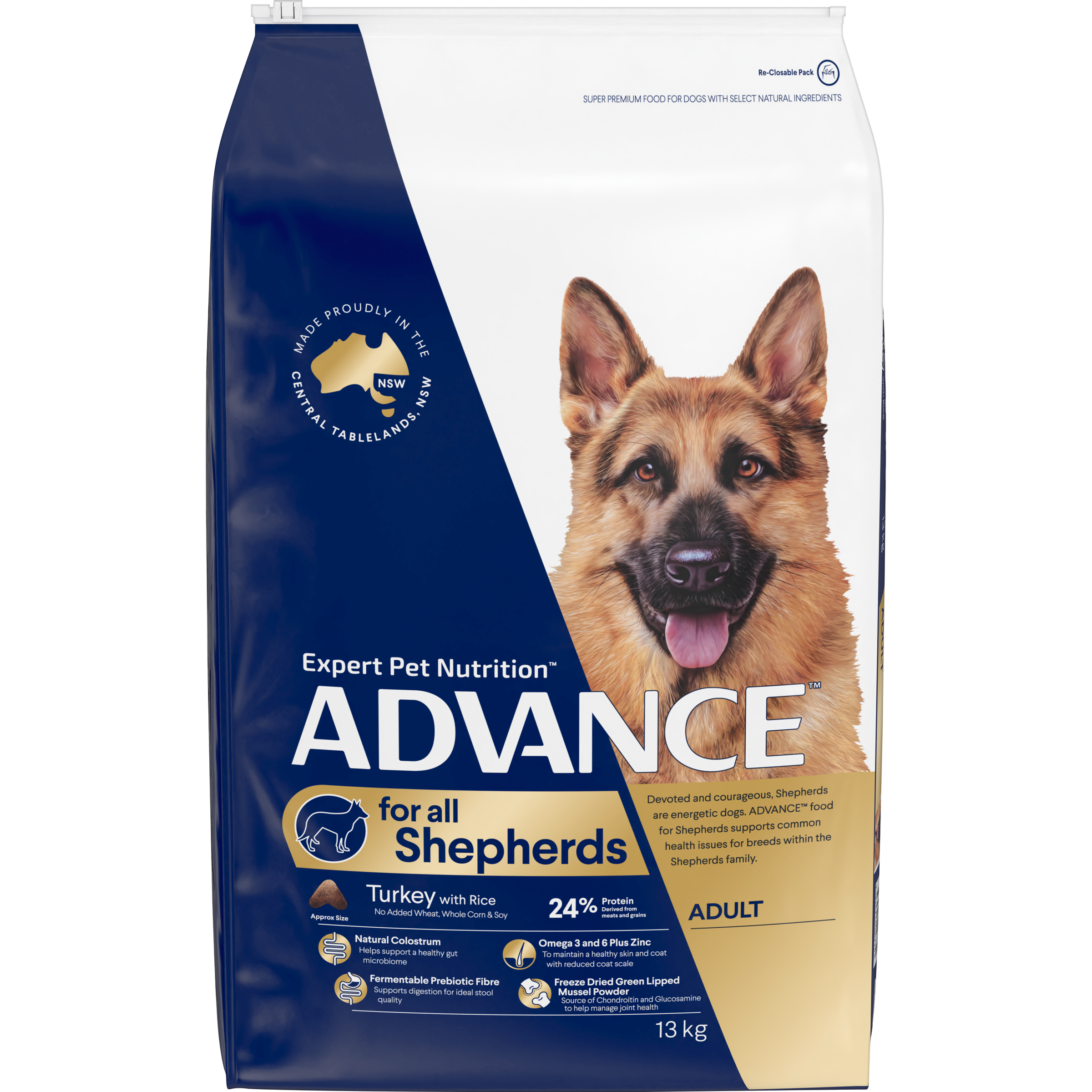 ADVANCE Shepherds Dry Dog Food Turkey with Rice front of pack