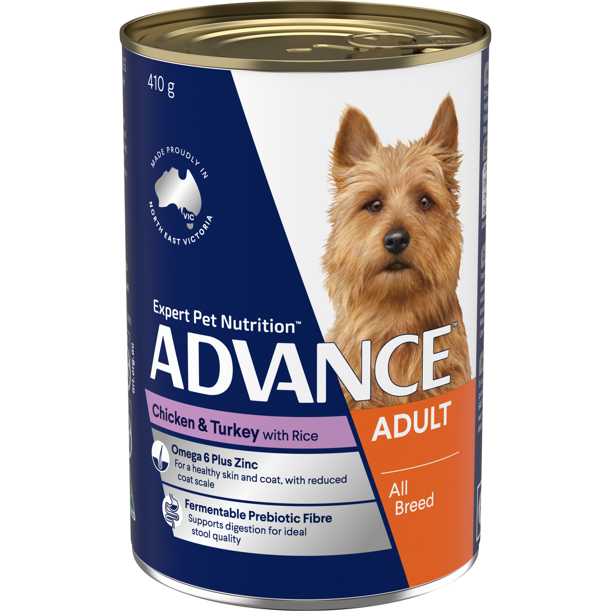 ADVANCE Adult Wet Dog Food Chicken & Turkey with Rice 410g/700g front of pack