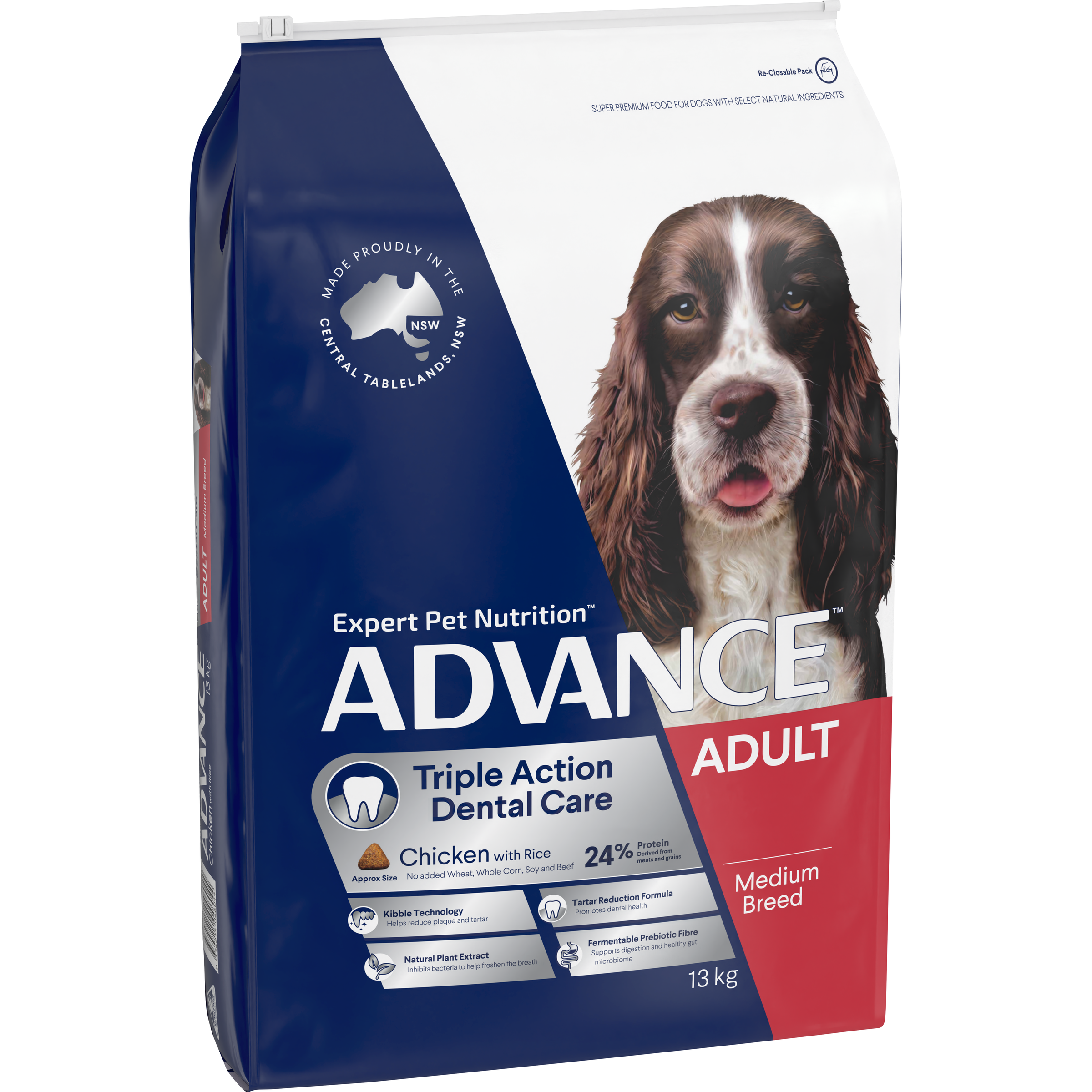 ADVANCE Triple Action Dental Care Medium Adult Dry Dog Food Chicken with Rice bag