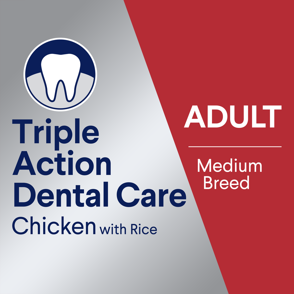 ADVANCE Triple Action Dental Care Adult Medium Breed Chicken with Rice pack banner graphic