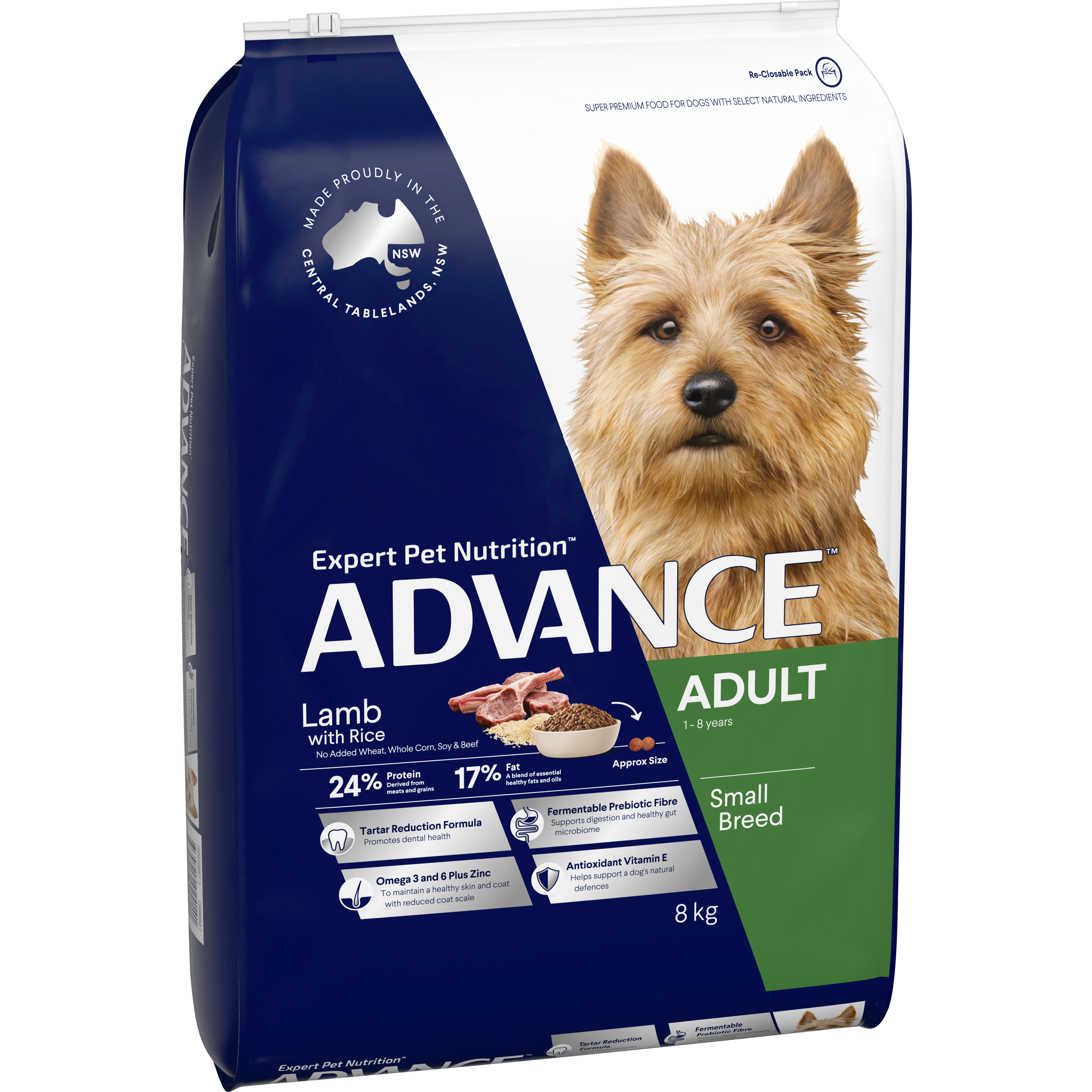 ADVANCE Small Adult Dry Dog Food Lamb with Rice bag
