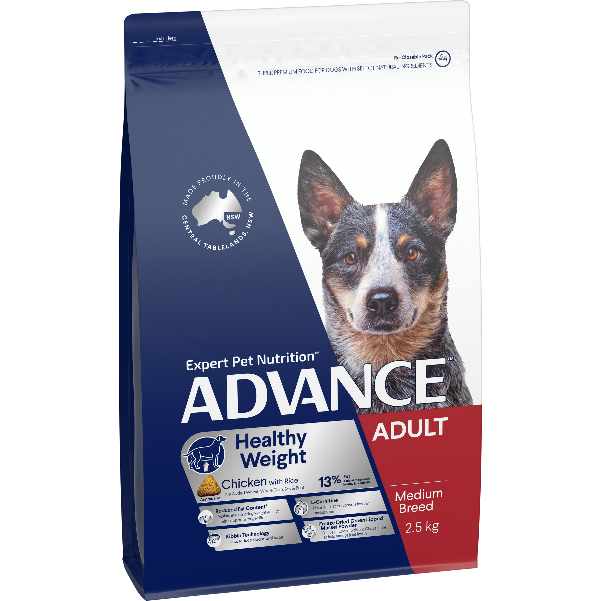 ADVANCE Healthy Weight Medium Adult Dry Dog Food Chicken with Rice bag