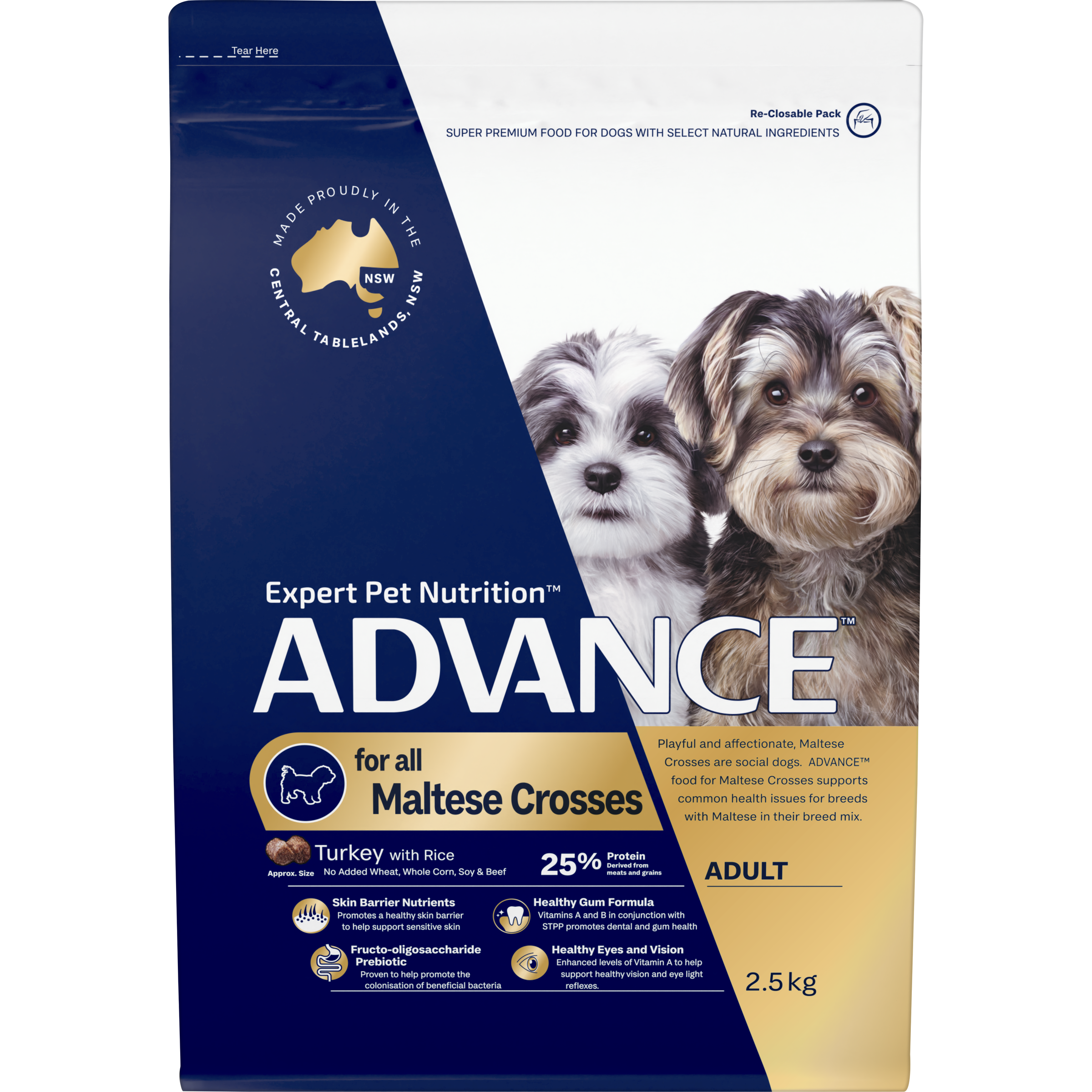 ADVANCE Adult Dry Dog Food Maltese Crosses Turkey with Rice front of pack