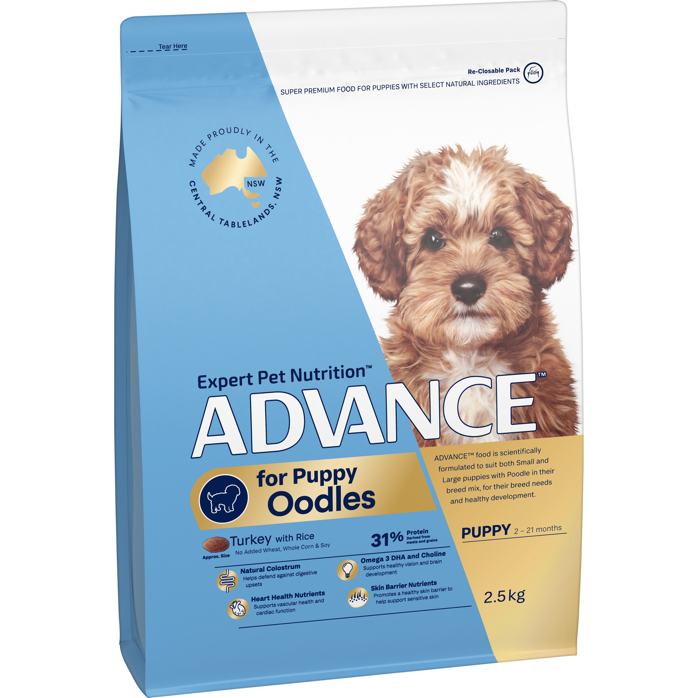 ADVANCE Dry Dog Food Puppy Oodles Turkey with Rice bag