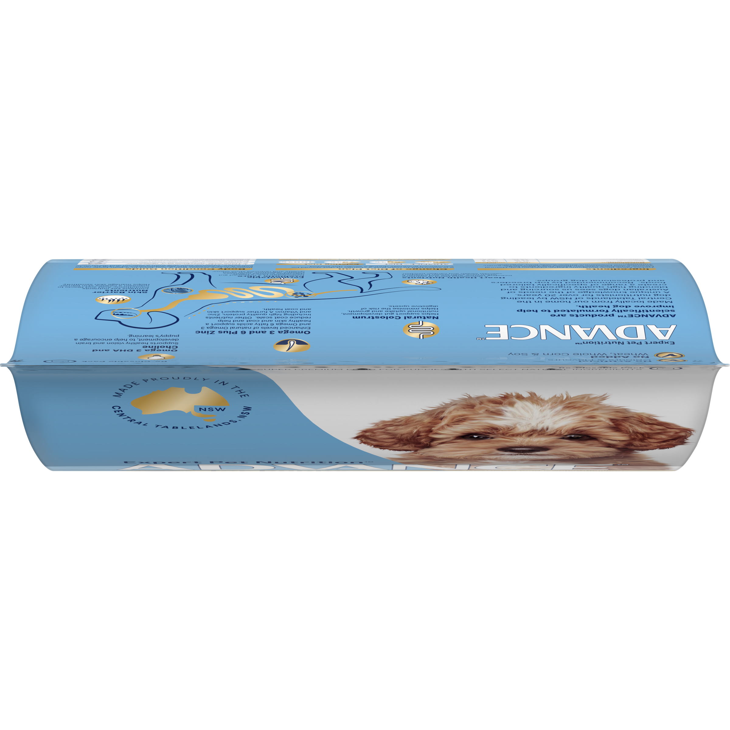 Top of the ADVANCE for Puppy Oodles Turkey with Rice dry dog food bag