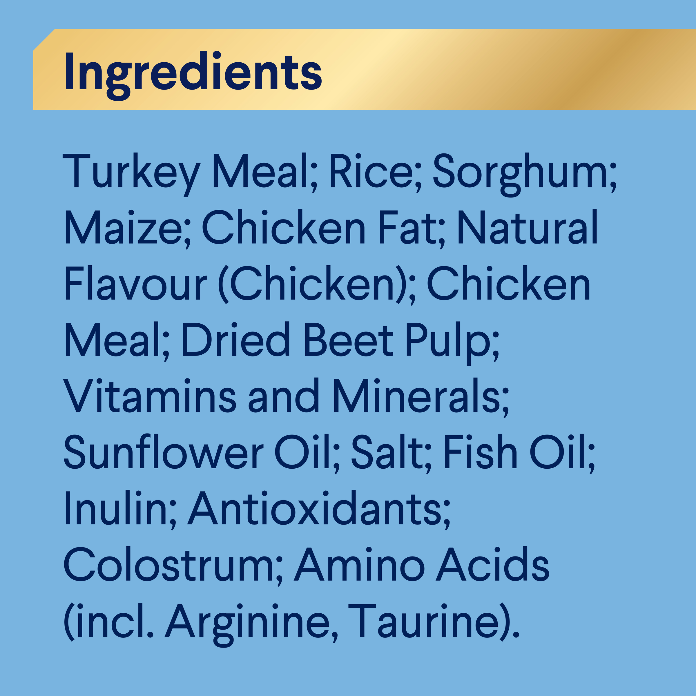 ADVANCE for Puppy Oodles Turkey with Rice ingredients panel