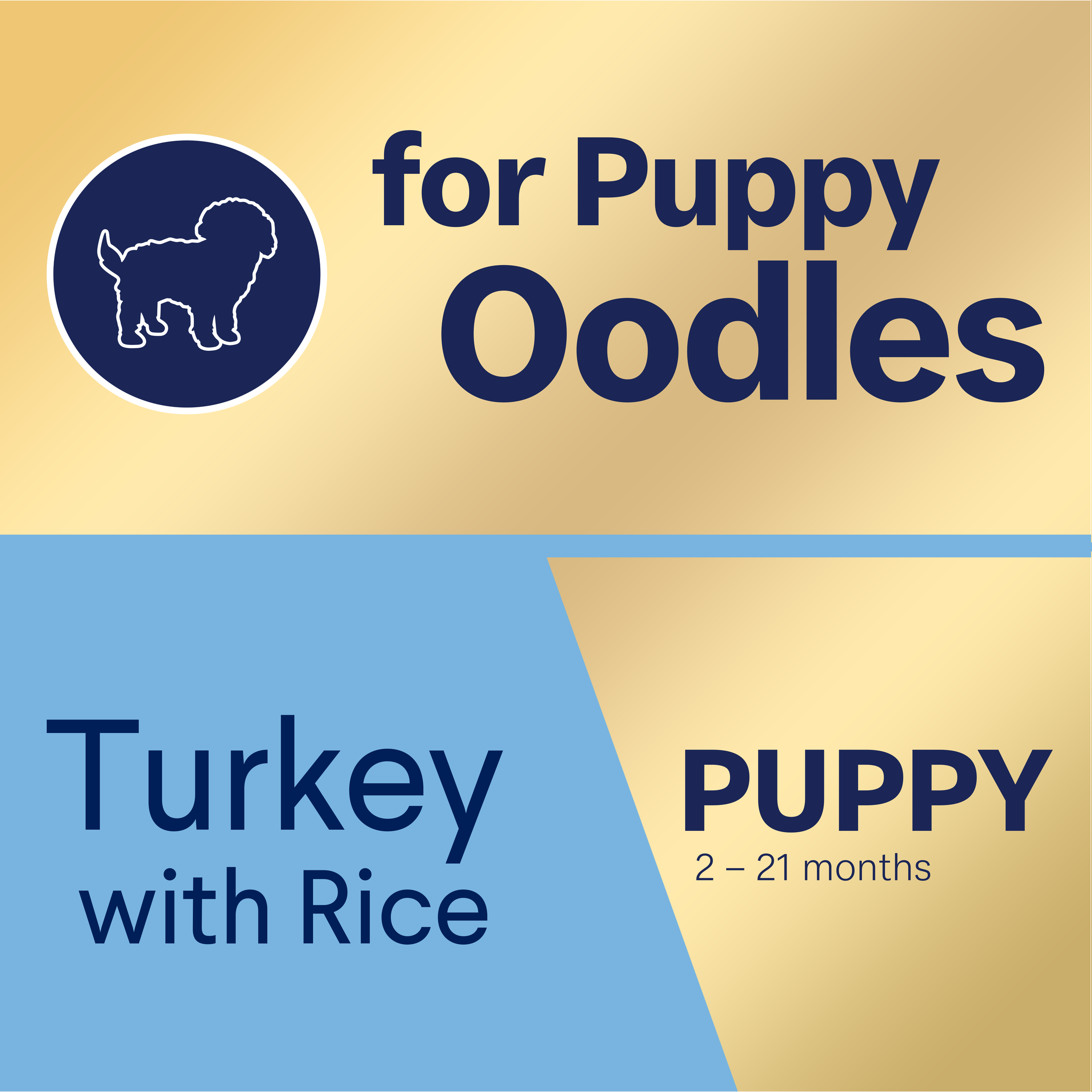 ADVANCE for Puppy Oodles Turkey with Rice pack banner graphic, 2 to 21 months