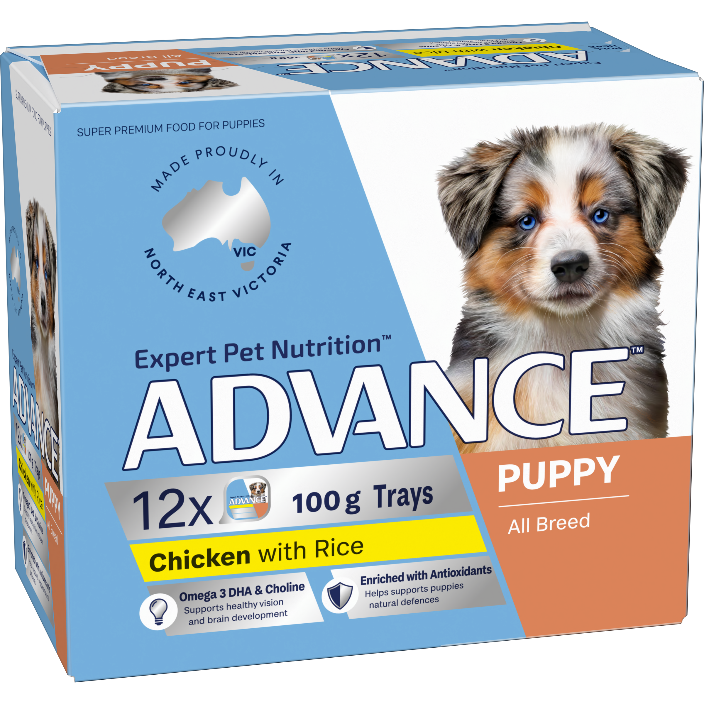 ADVANCE Puppy Single Serve Wet Dog Food Trays Chicken With Rice pack