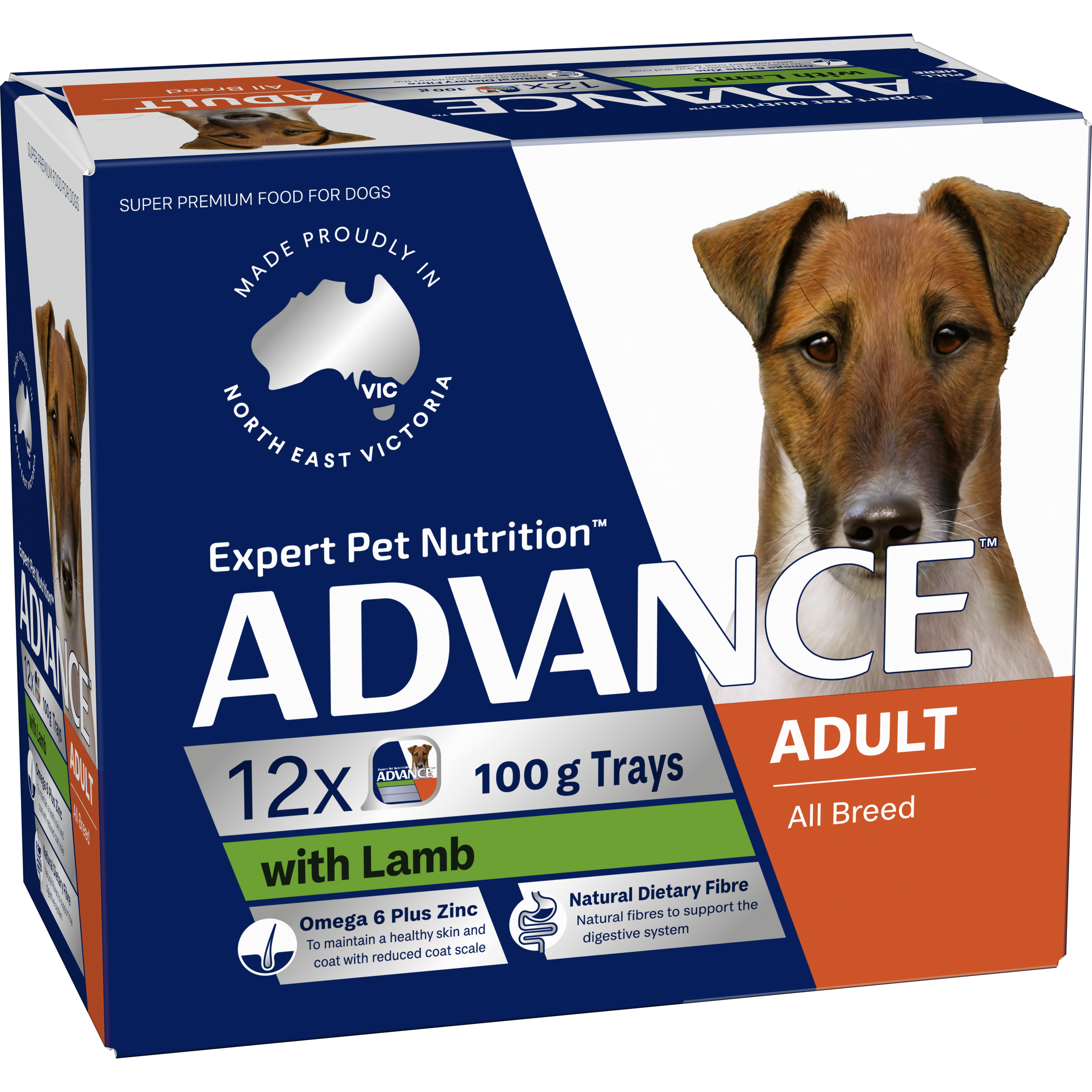 ADVANCE Adult Single Serve Wet Dog Food Trays with Lamb pack