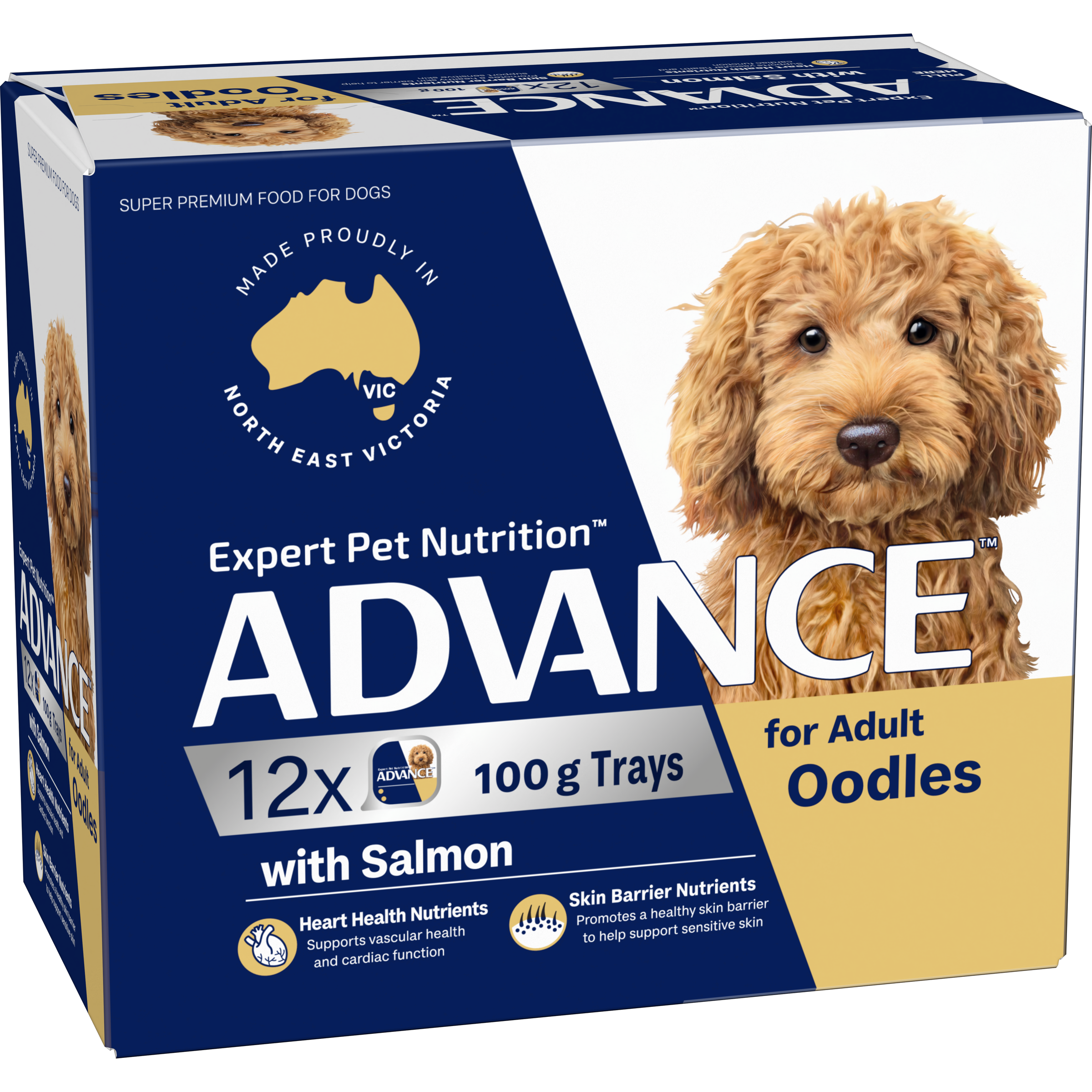 ADVANCE Adult Single Serve Wet Dog Food Trays Oodles with Salmon pack
