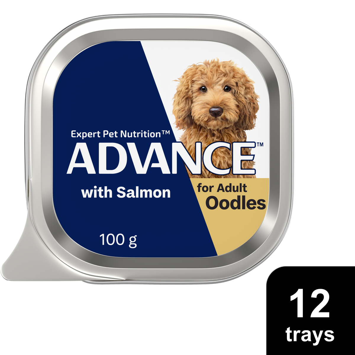 Single ADVANCE for Adult Oodles with Salmon 100g tray, sold as 12 trays