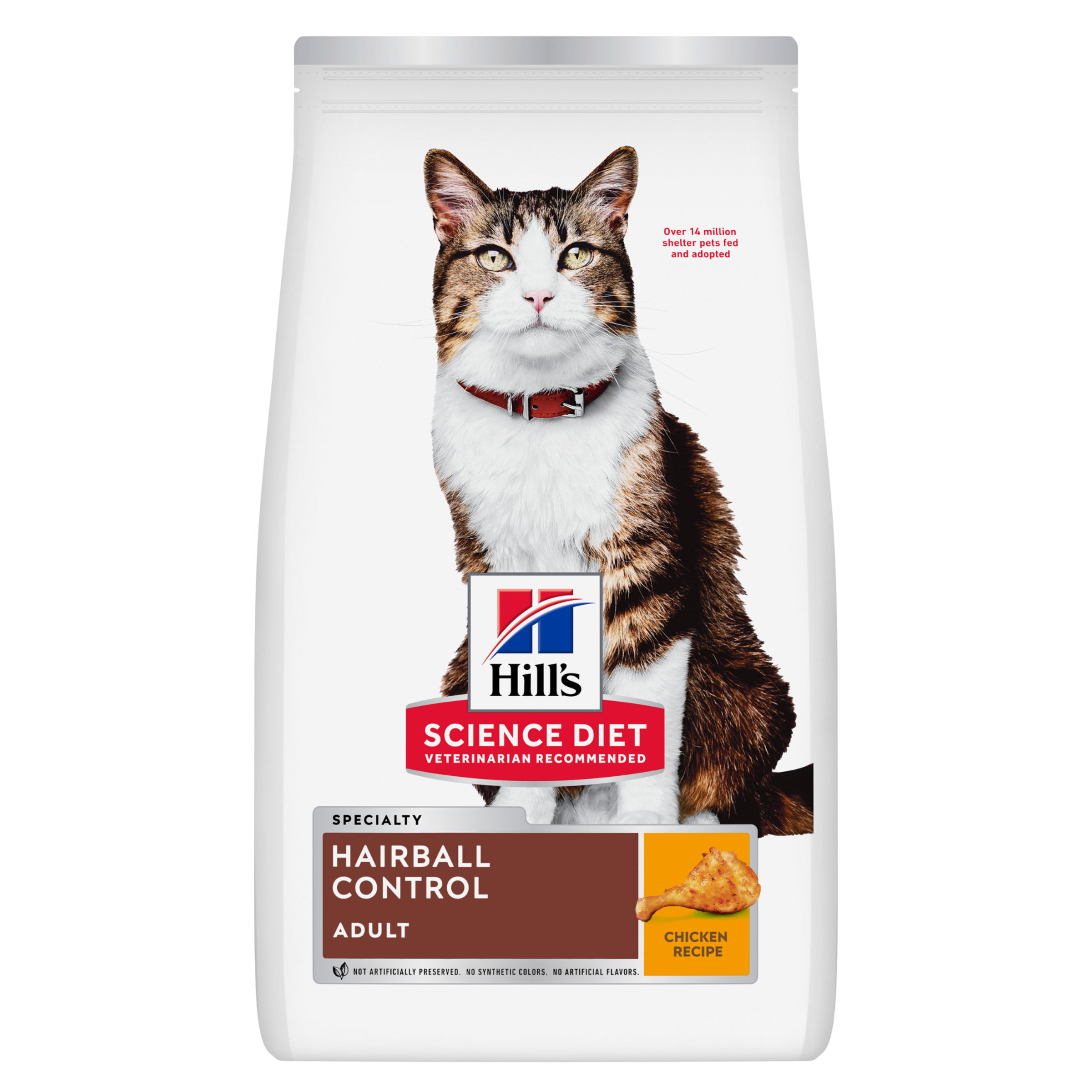 Hill's Science Diet Dry Cat Food Adult Hairball Control front of pack