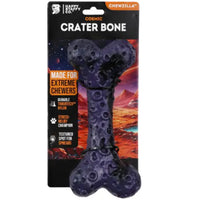 Happy Staffy Co Crater Bone bone-shaped ToughTech nylon chew toy with crater-textured surface — main product image